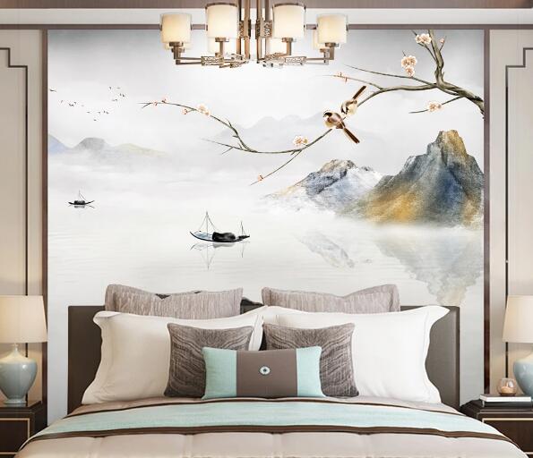 3D Plum Lake WC2043 Wall Murals