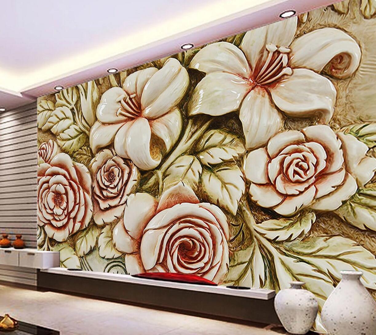 3D Blooming Roses WC724 Wall Murals