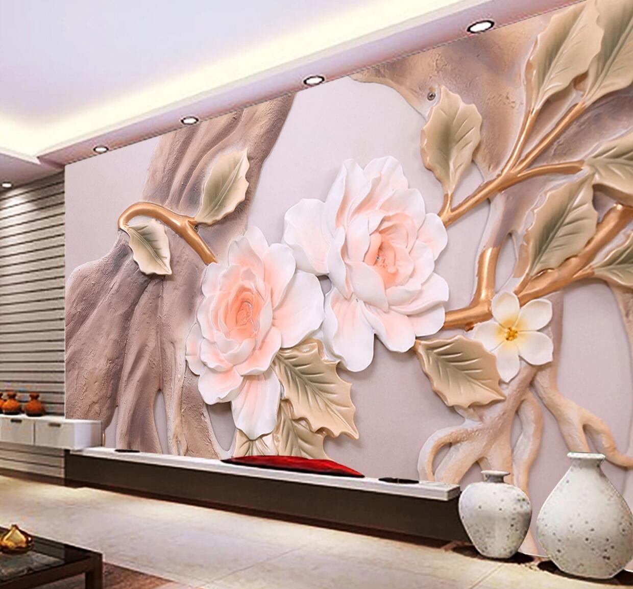 3D Peony Tree WC722 Wall Murals