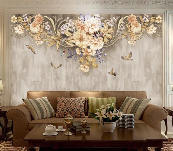 3D Bird Flower WC1891 Wall Murals