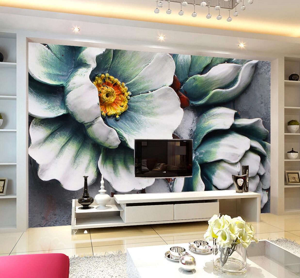 3D Green Lotus WC641 Wall Murals