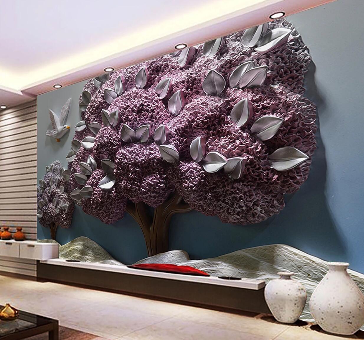 3D Relief Tree WC605 Wall Murals