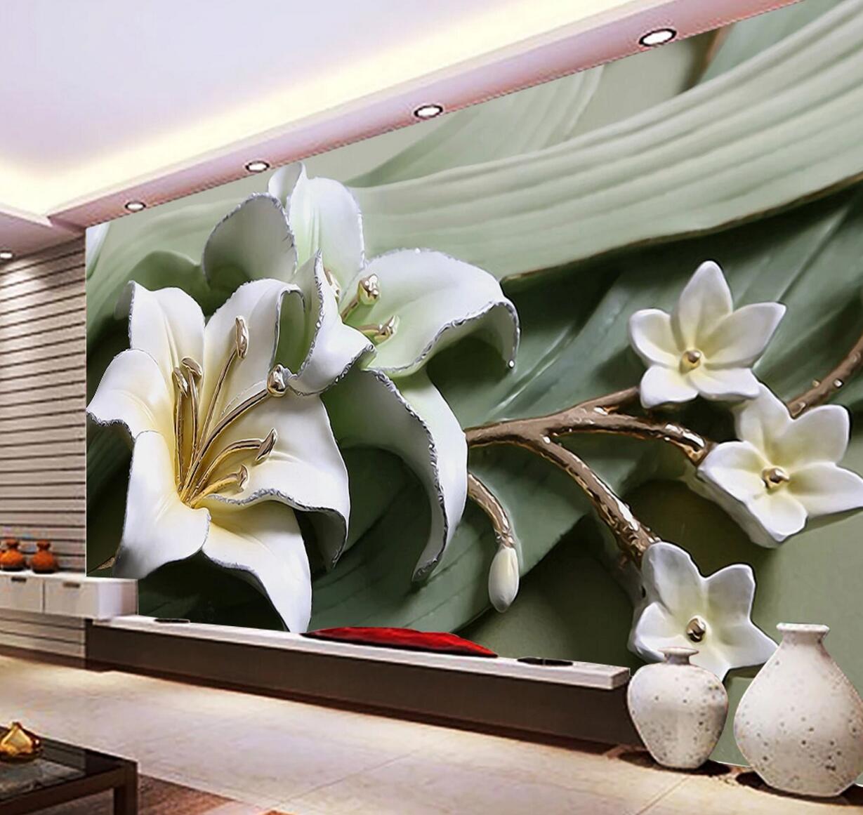 3D Lily Decoration WC571 Wall Murals