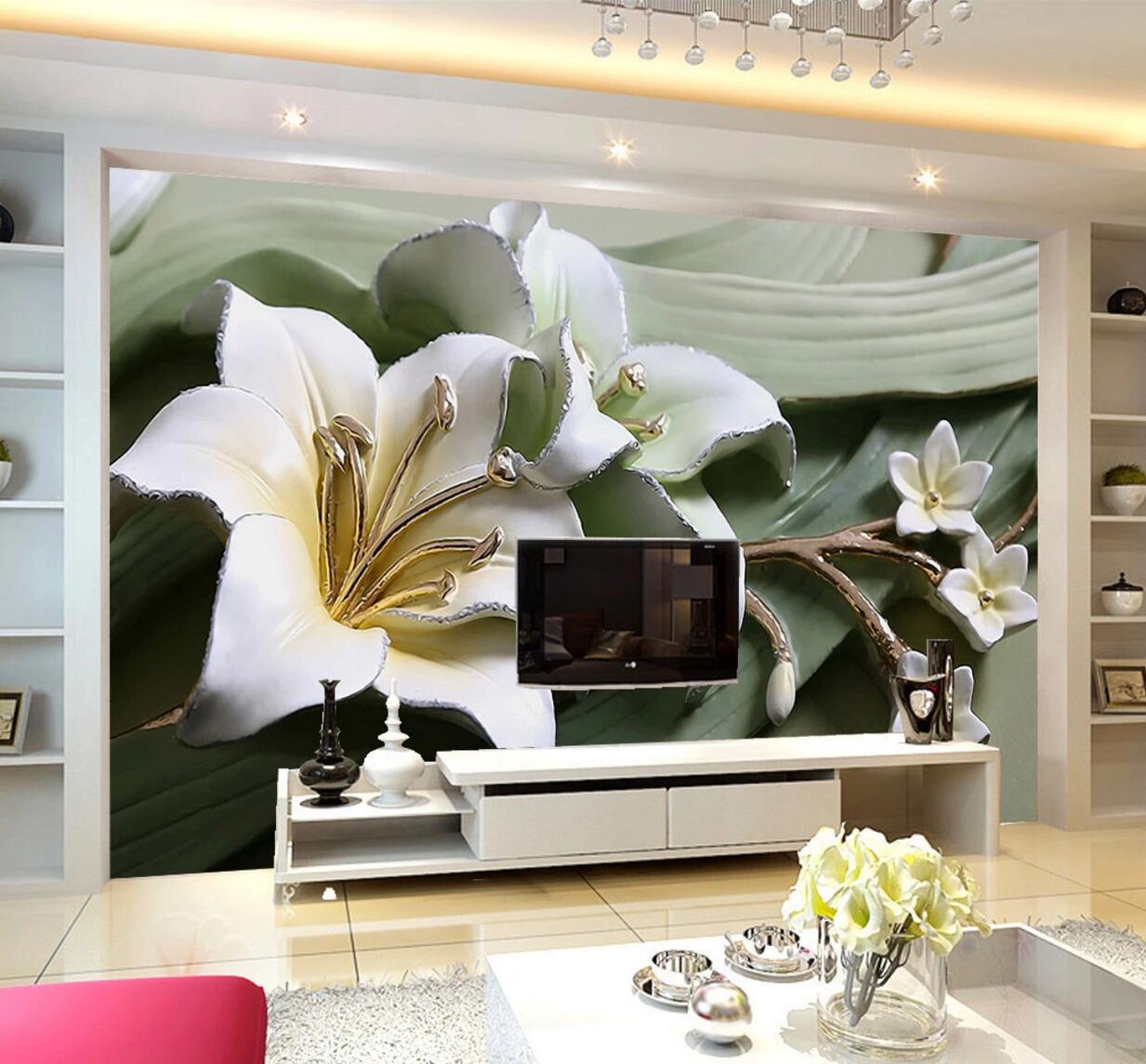 3D Lily Decoration WC571 Wall Murals