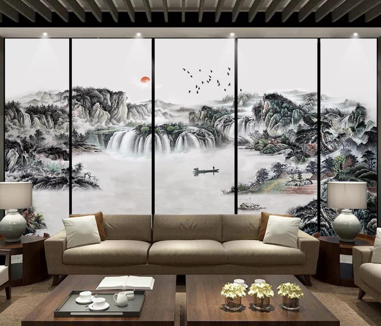 3D Waterfall Lake WC1321 Wall Murals