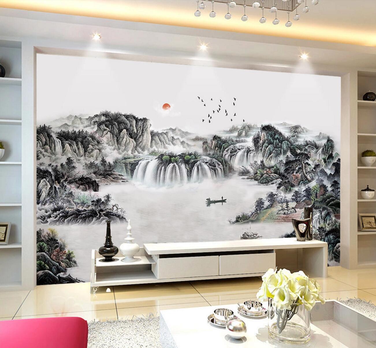 3D Waterfall Lake WC1321 Wall Murals