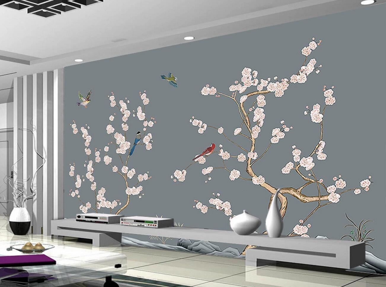 3D Plum Tree Bird WC1251 Wall Murals