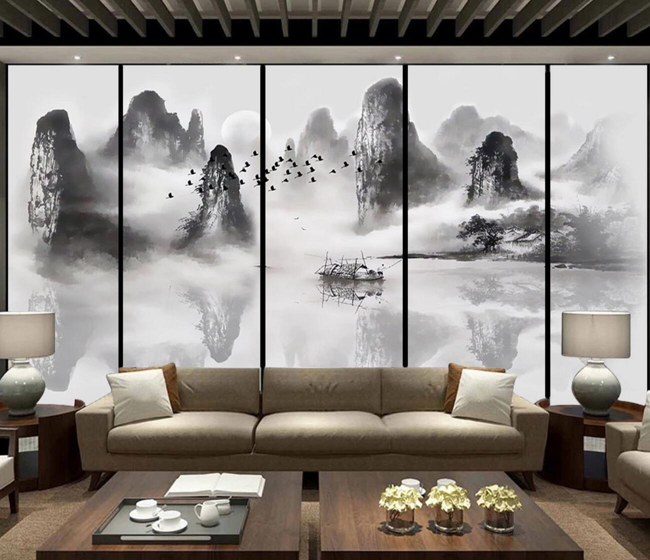 3D Cliff Mountain WC1203 Wall Murals