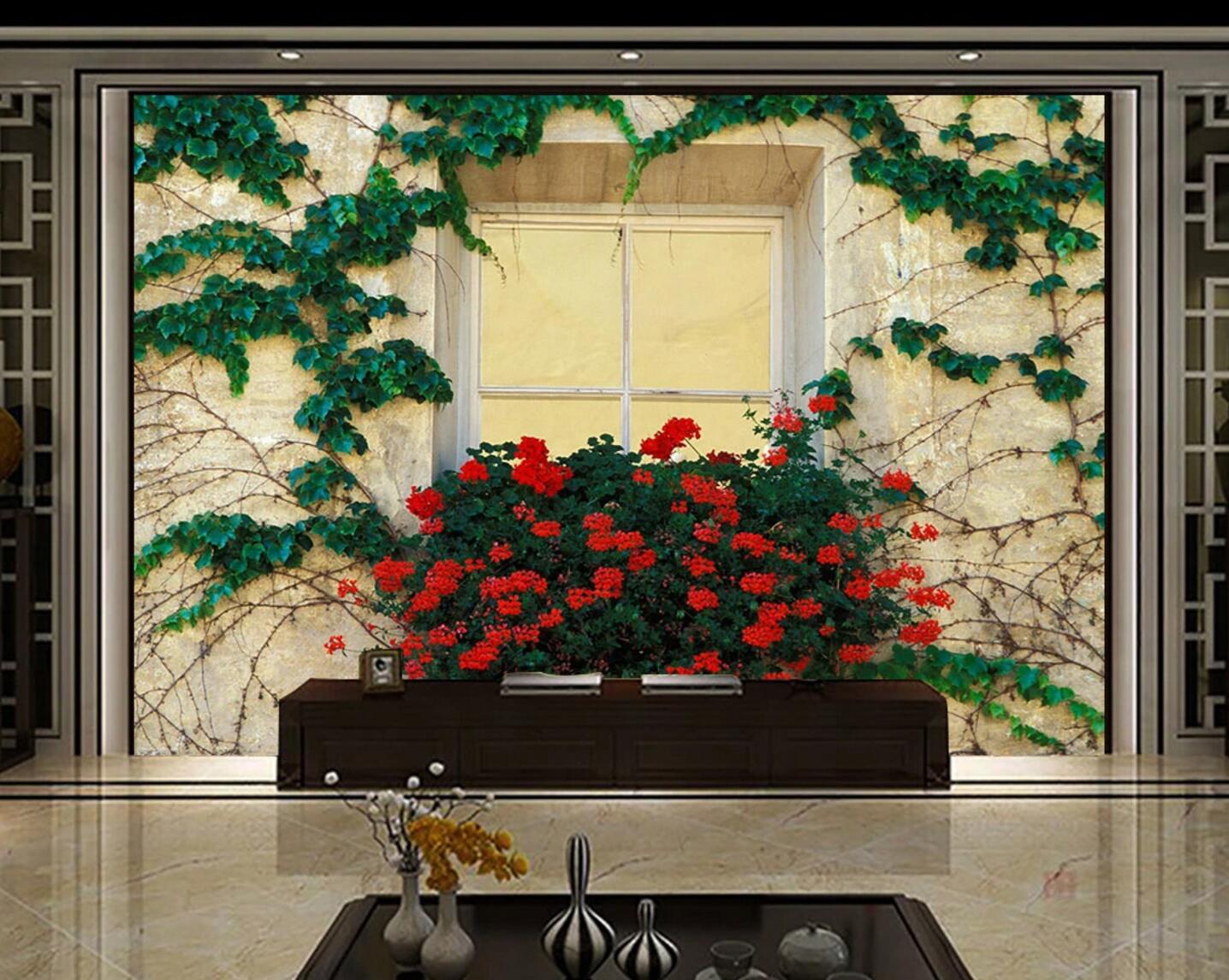 3D Window Flower WC132 Wall Murals