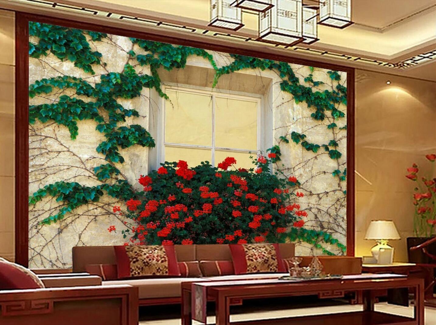 3D Window Flower WC132 Wall Murals