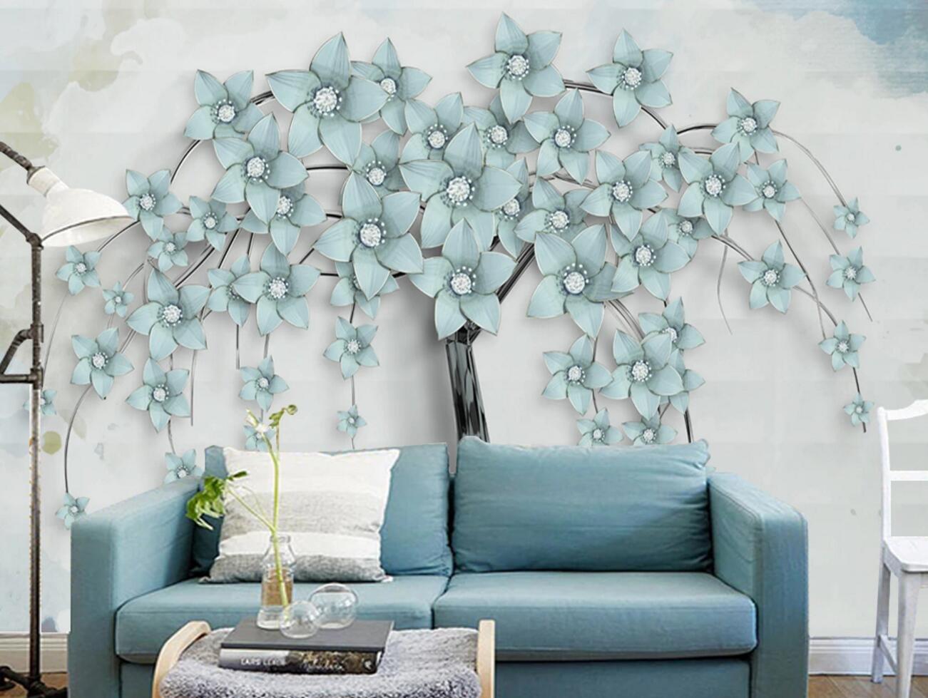 3D Green Flower Tree WC2731 Wall Murals