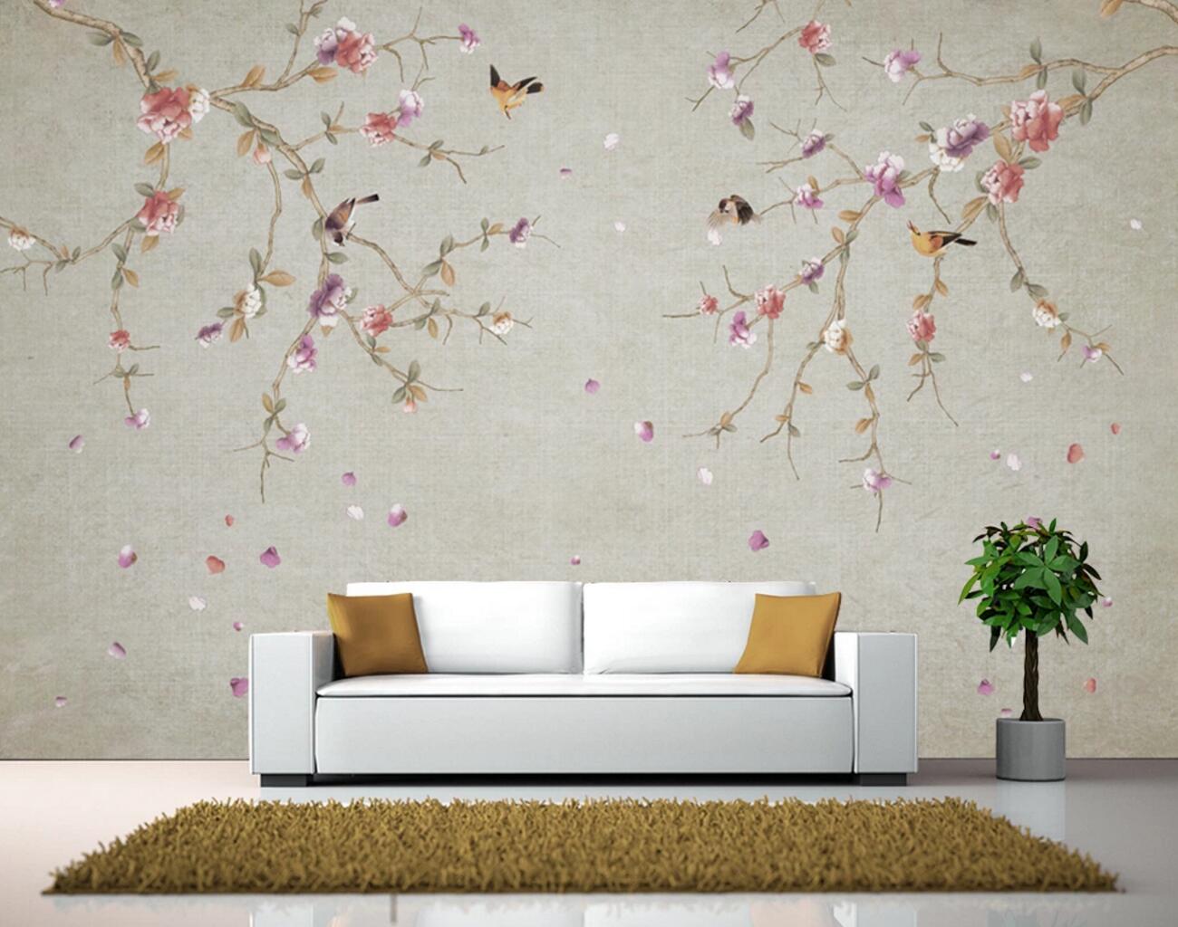 3D Purple Petals WC824 Wall Murals