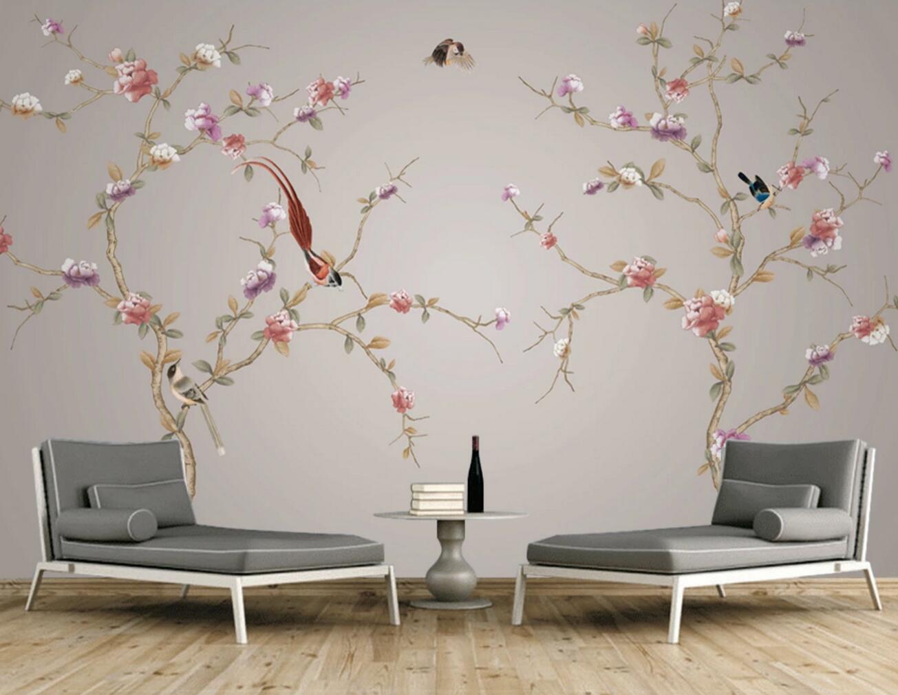 3D Red Plum WC823 Wall Murals