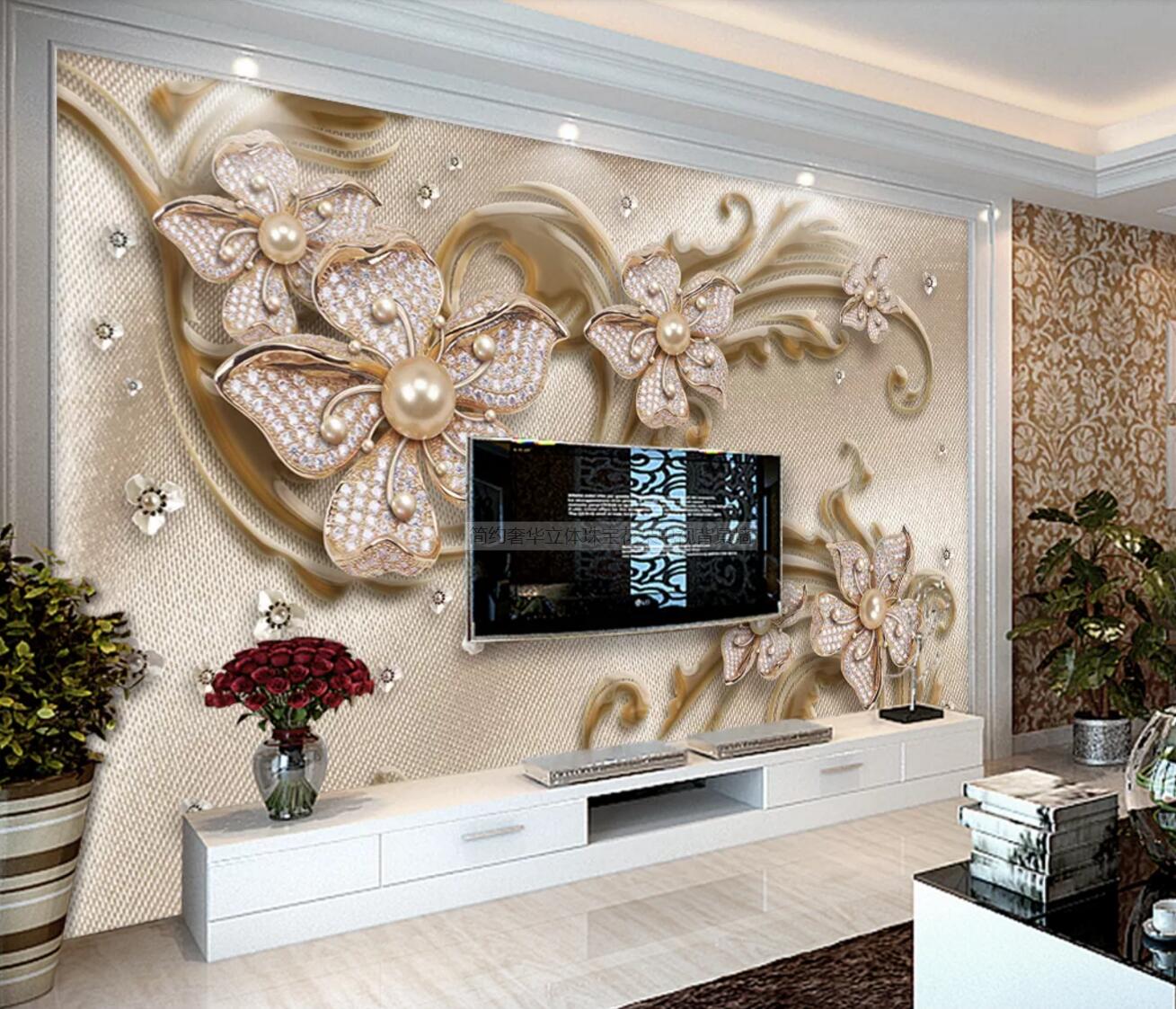 3D Bead Flower WC472 Wall Murals