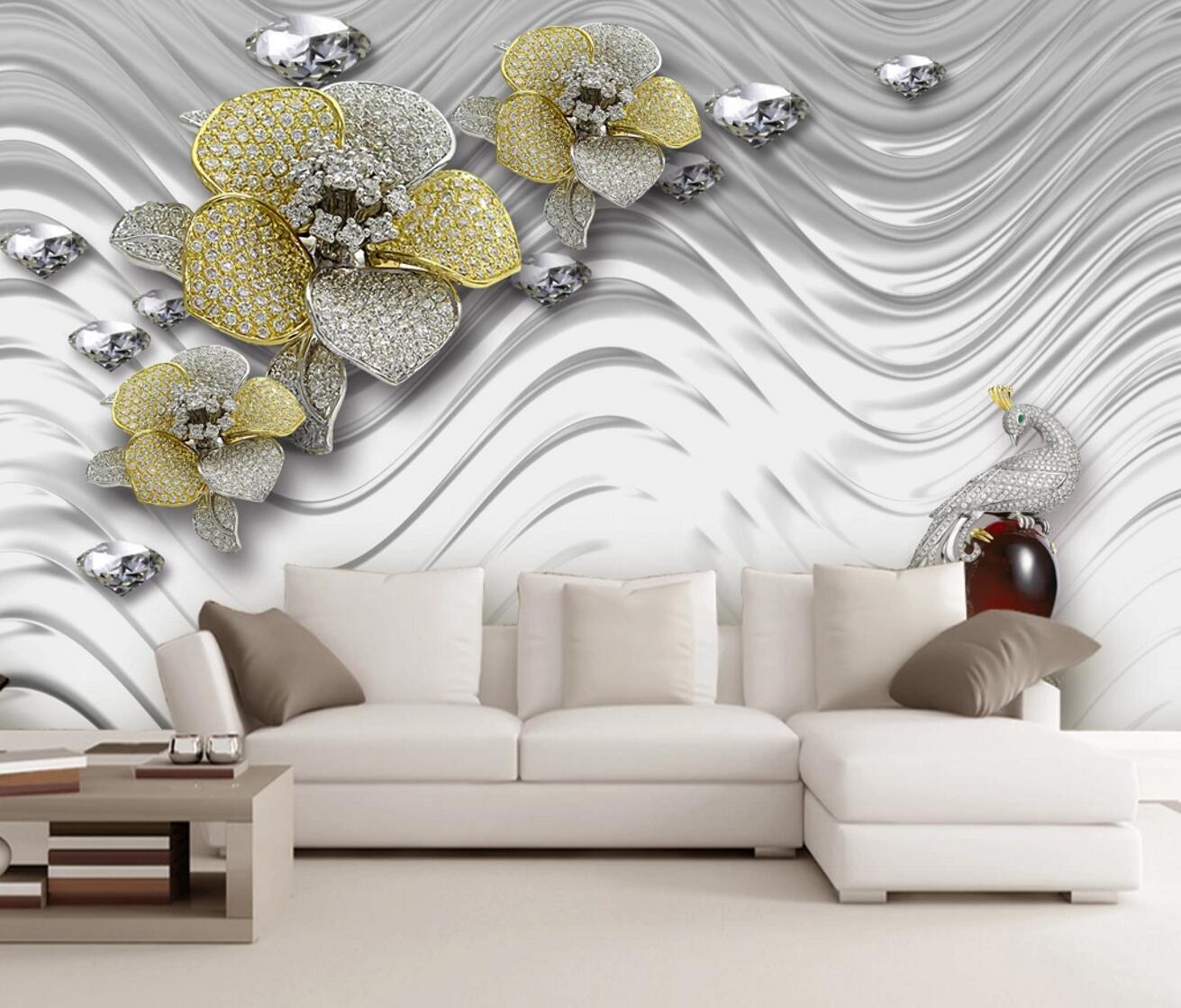 3D Diamond Flower WC285 Wall Murals