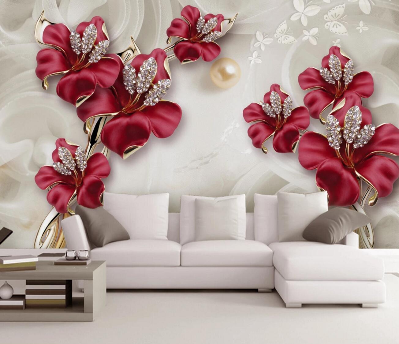 3D Rose Hairpin WC268 Wall Murals