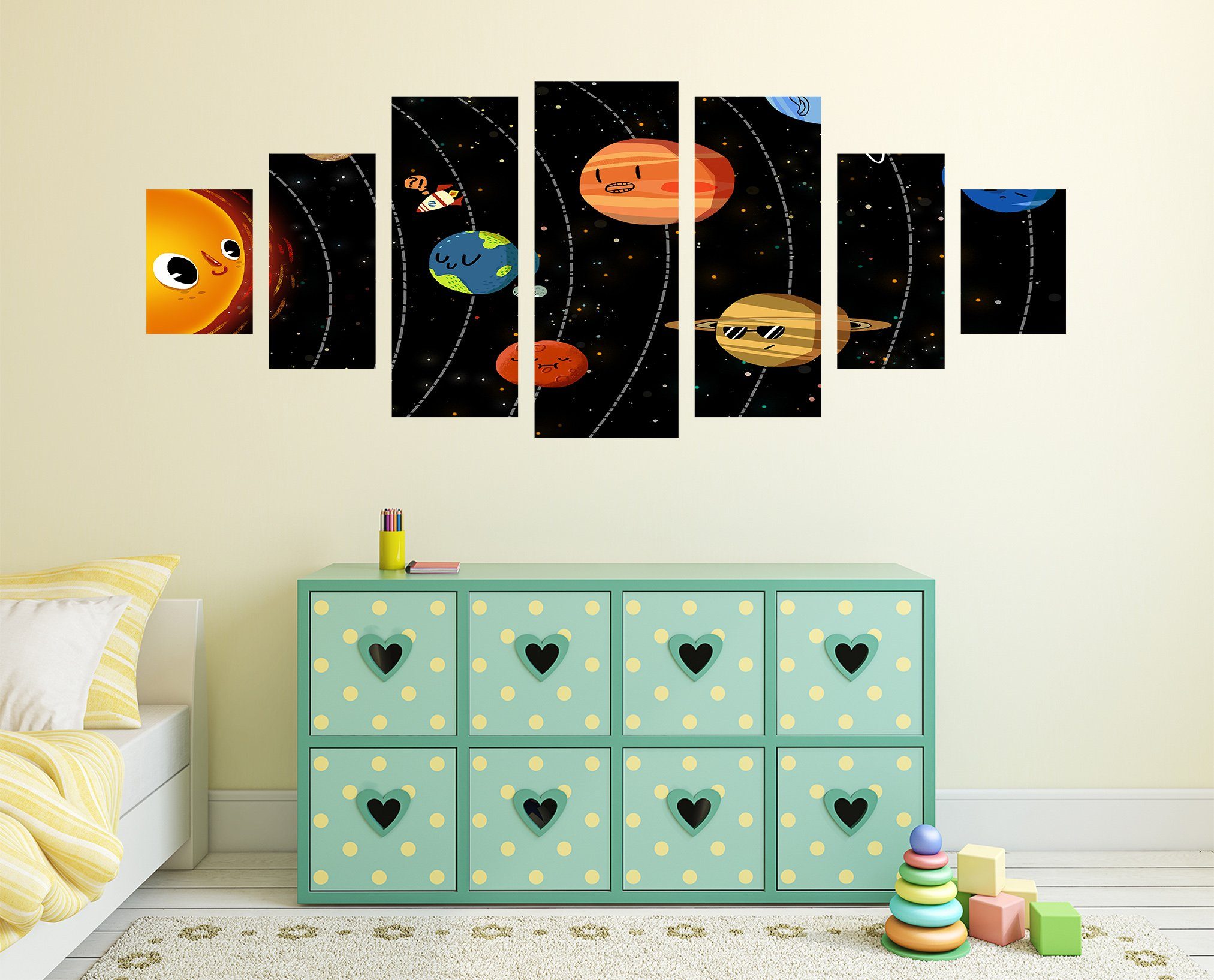 3D Cartoon Planet 042 Unframed Print Wallpaper Wallpaper AJ Wallpaper 