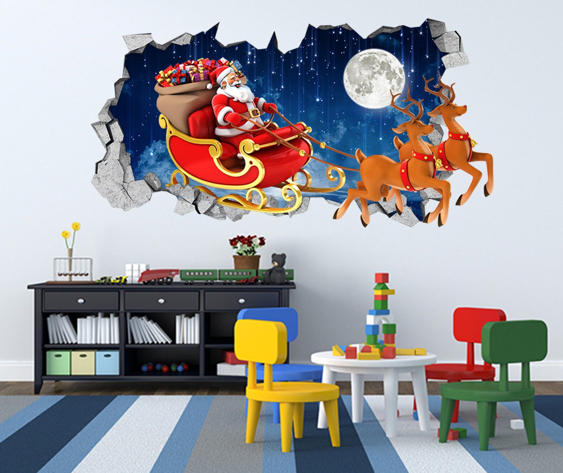 3D Santa Claus 102 Broken Wall Murals Wallpaper AJ Wallpaper 