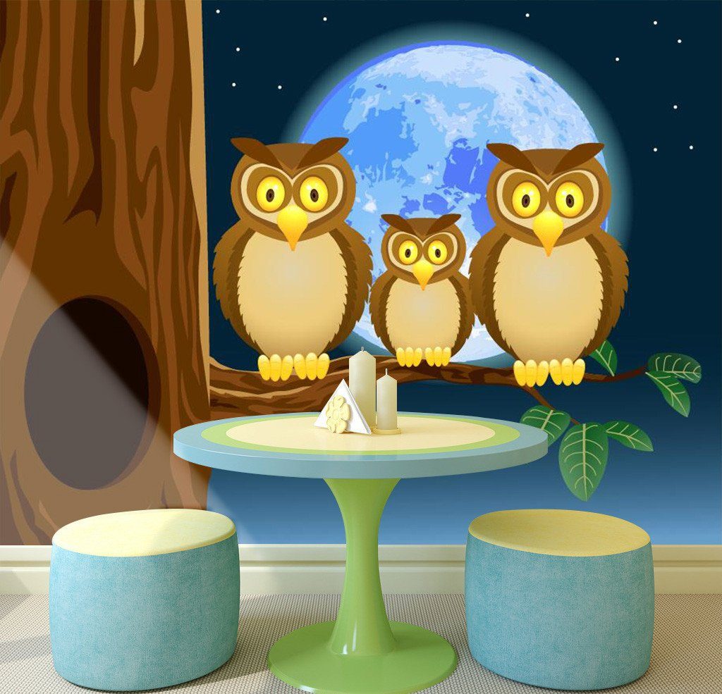 3D Moon Night Owl 238 Wallpaper AJ Wallpaper 