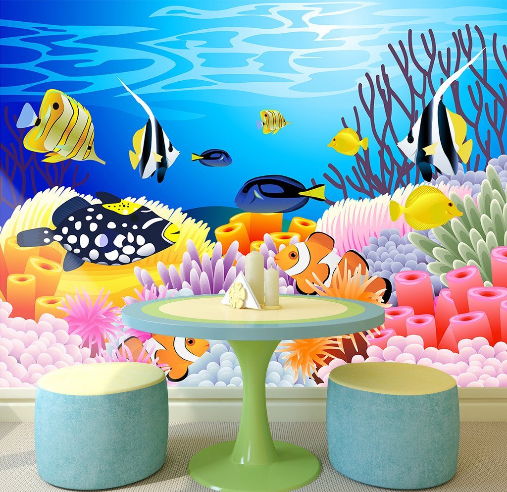 3D Seabed Swimming Fish 98 Wallpaper AJ Wallpaper 