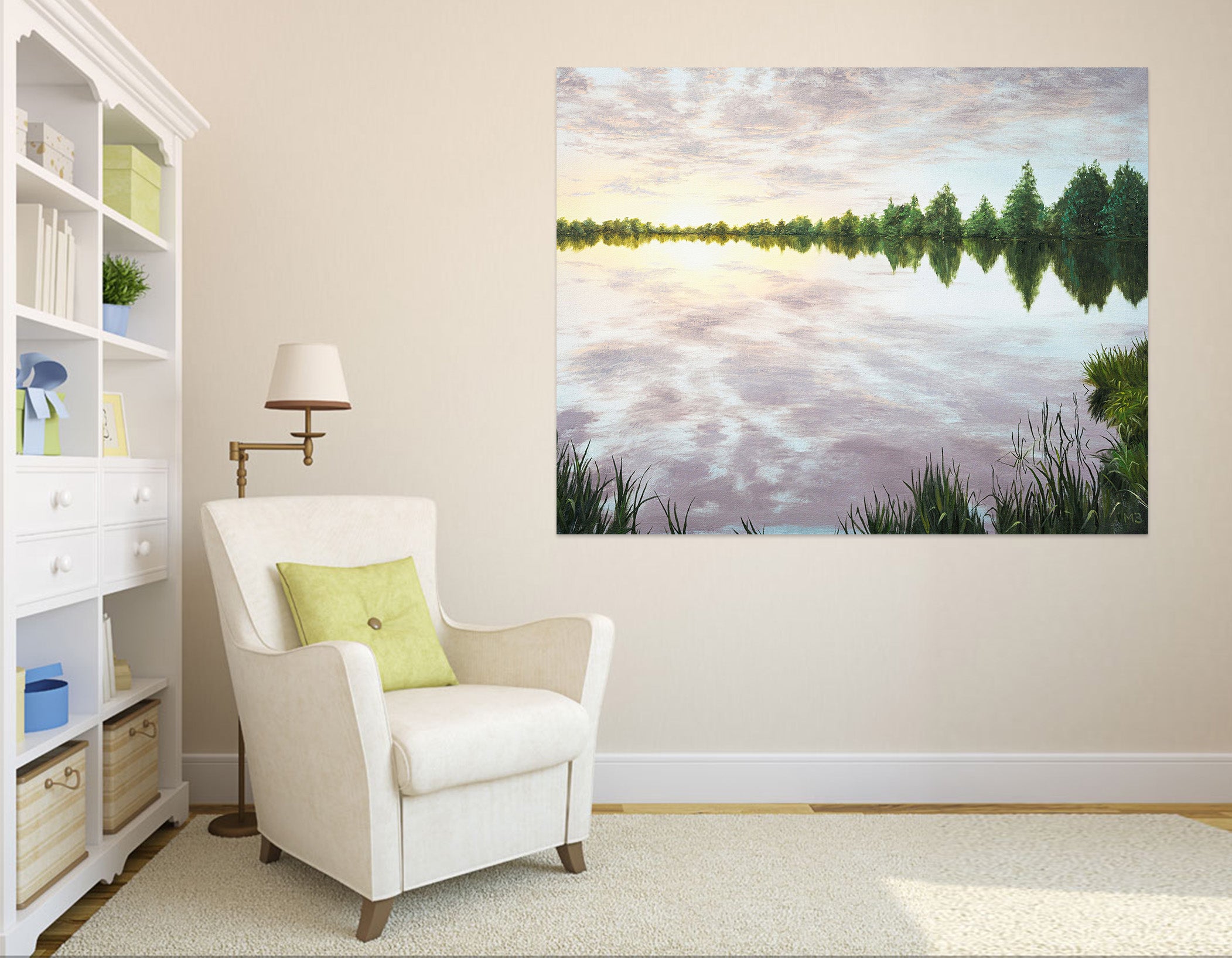 3D Lake Surface Trees 1815 Marina Zotova Wall Sticker