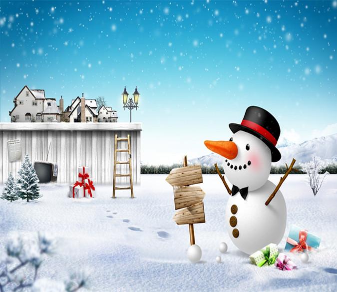 3D Christmas Snowman And Snowflake 5 Wallpaper AJ Wallpaper 