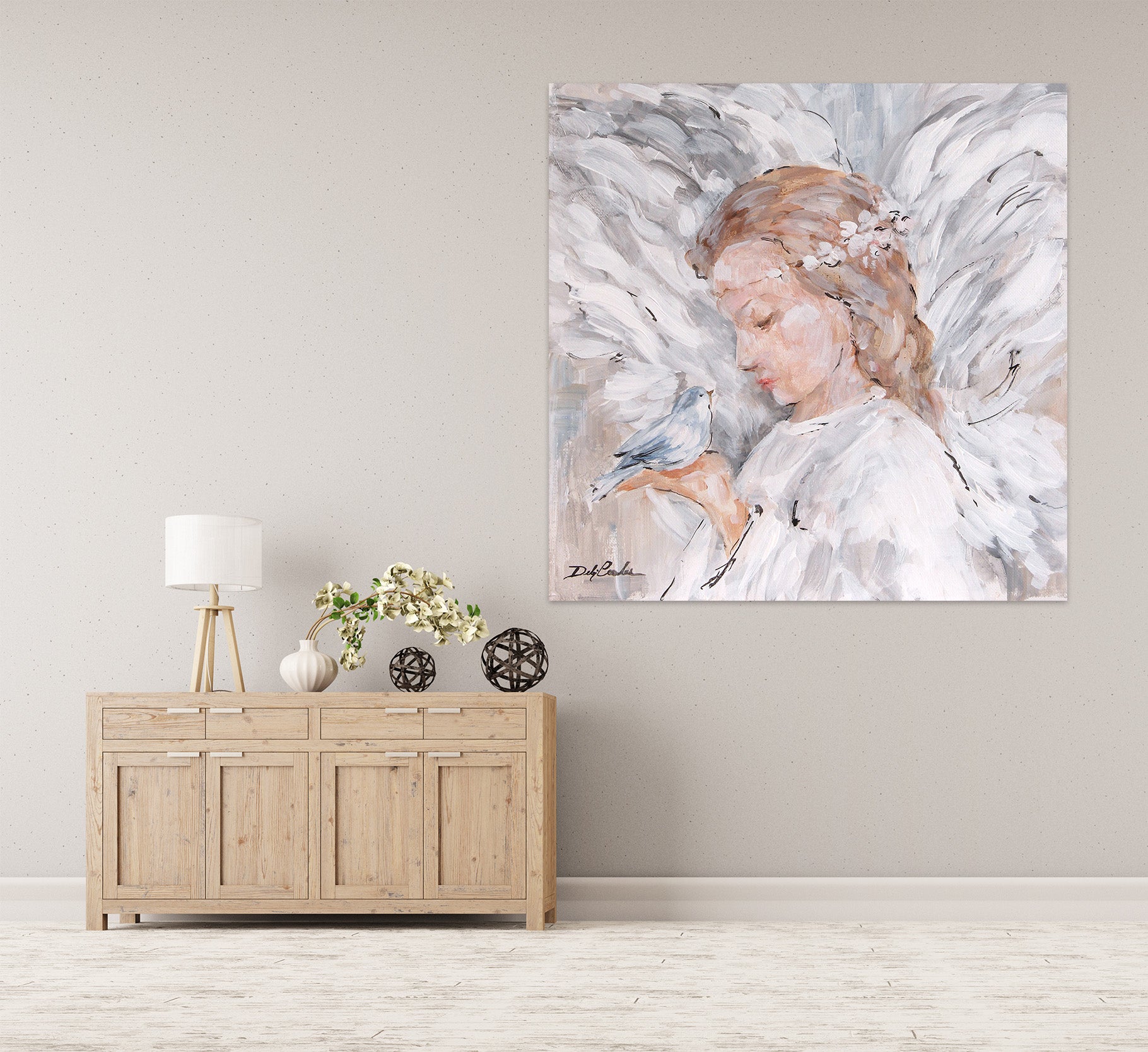 3D Wings Angel Girl Bird 098 Debi Coules Wall Sticker