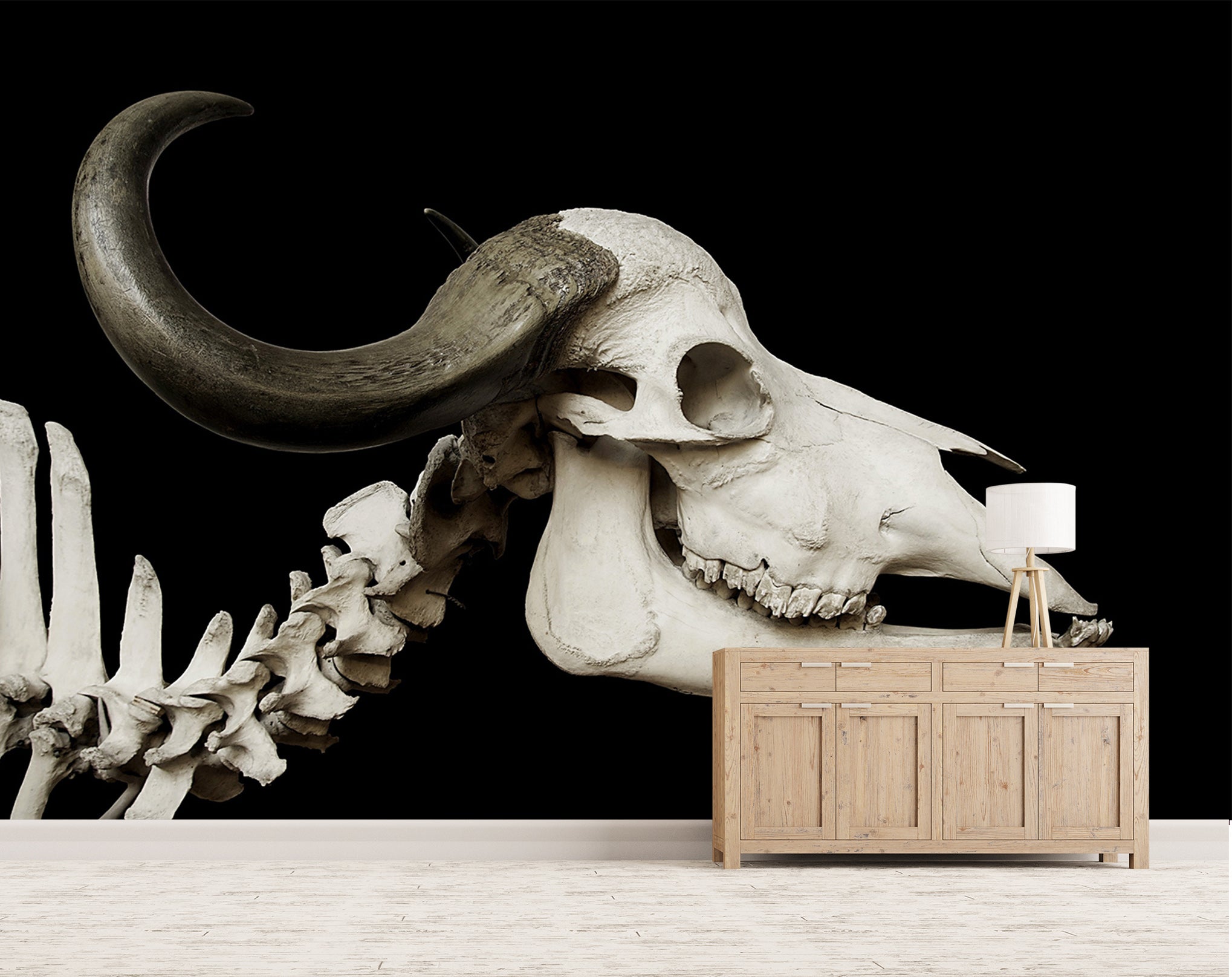 3D Skull Cow 147 Wall Murals