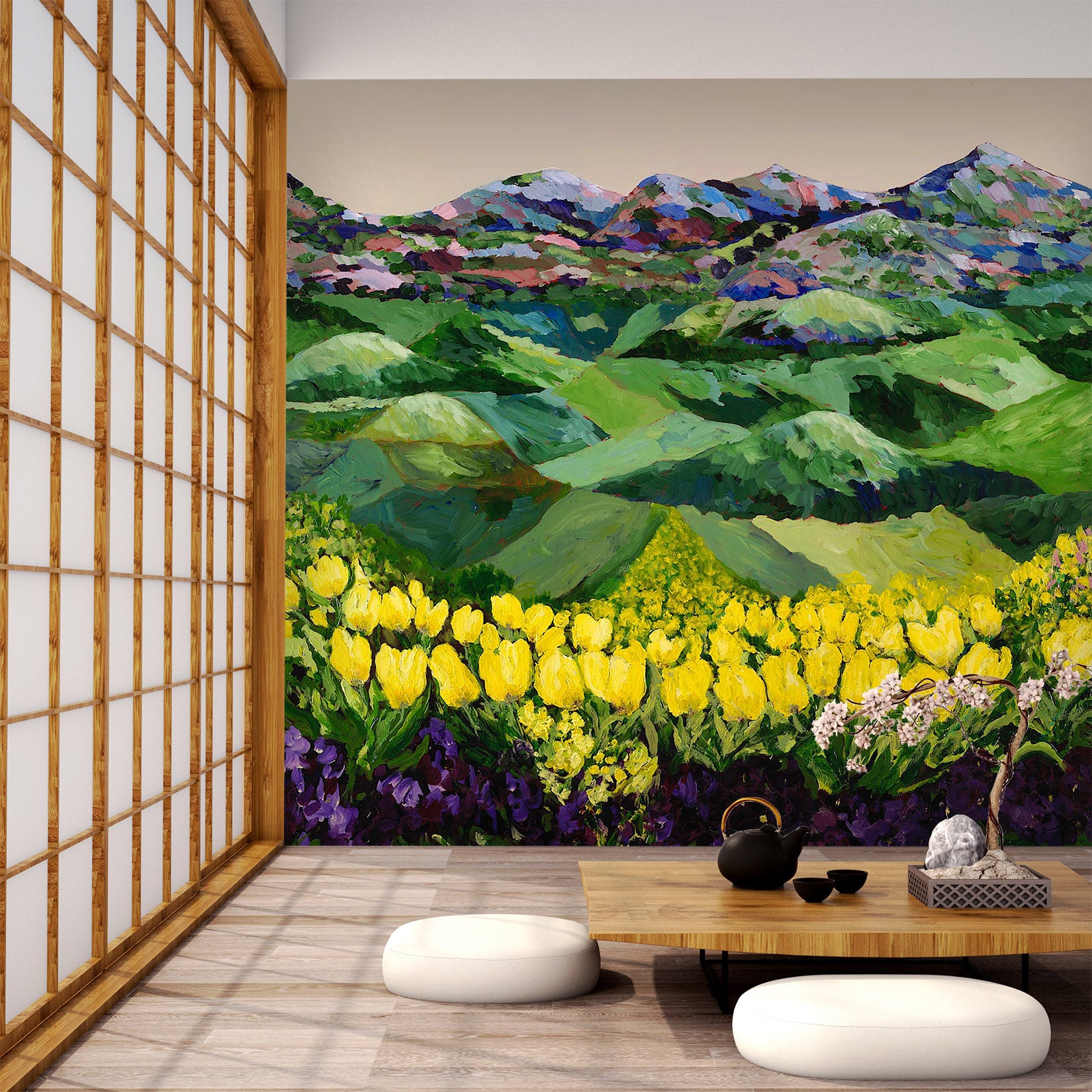 3D Wildflower Valley 140 Allan P. Friedlander Wall Mural Wall Murals