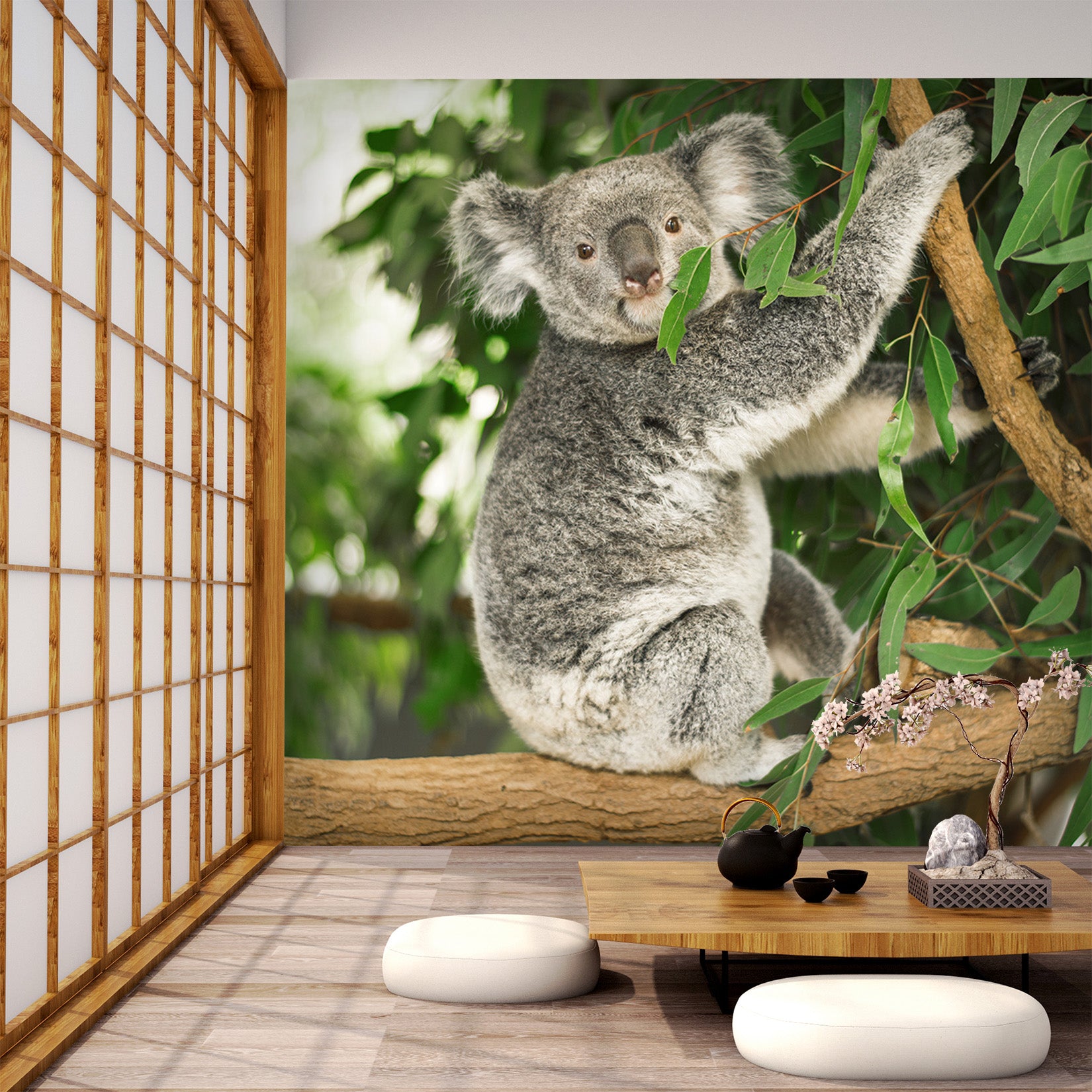 3D Koala Leaves 309 Wall Murals