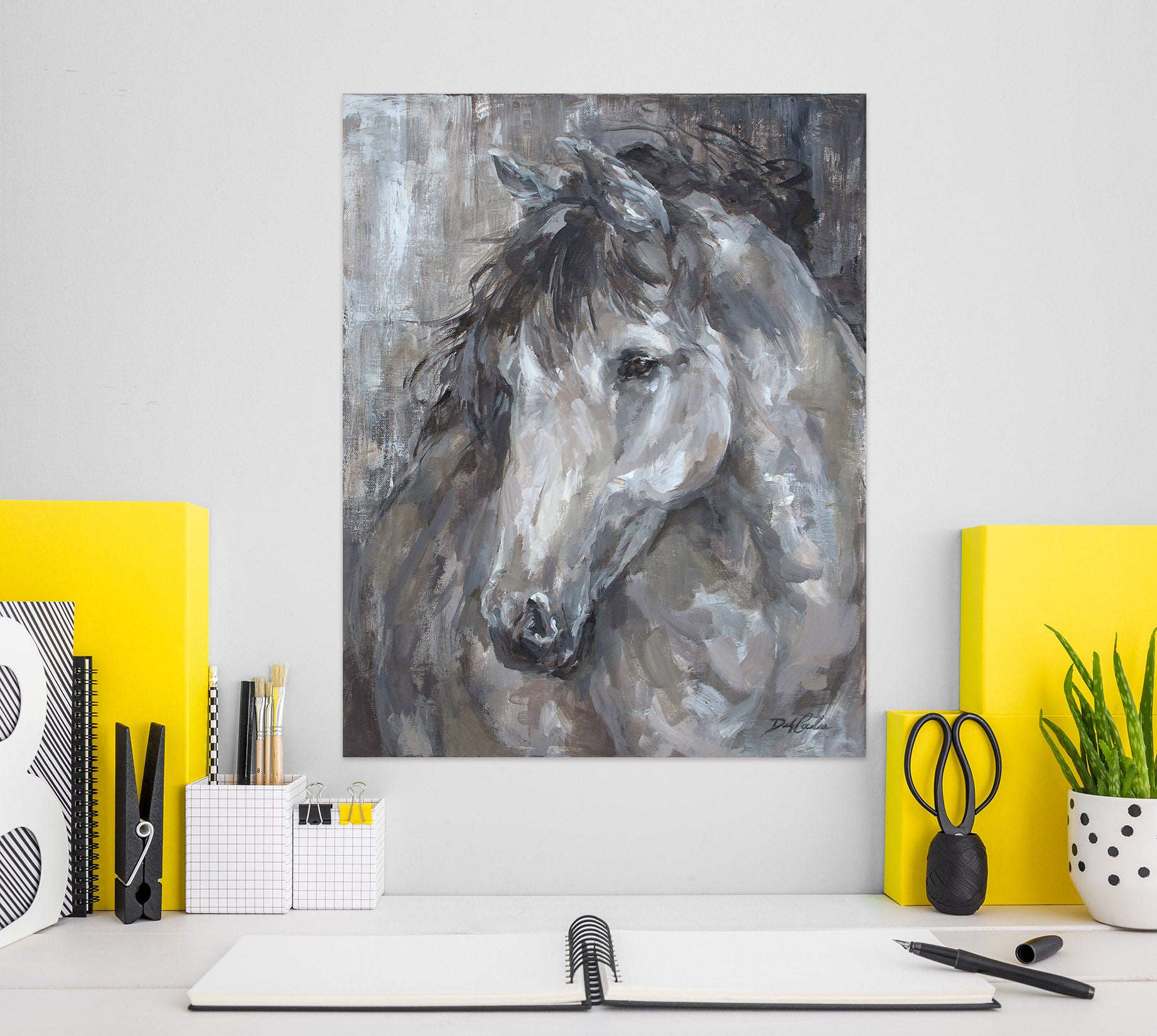 3D Black Grey Horse 0115 Debi Coules Wall Sticker