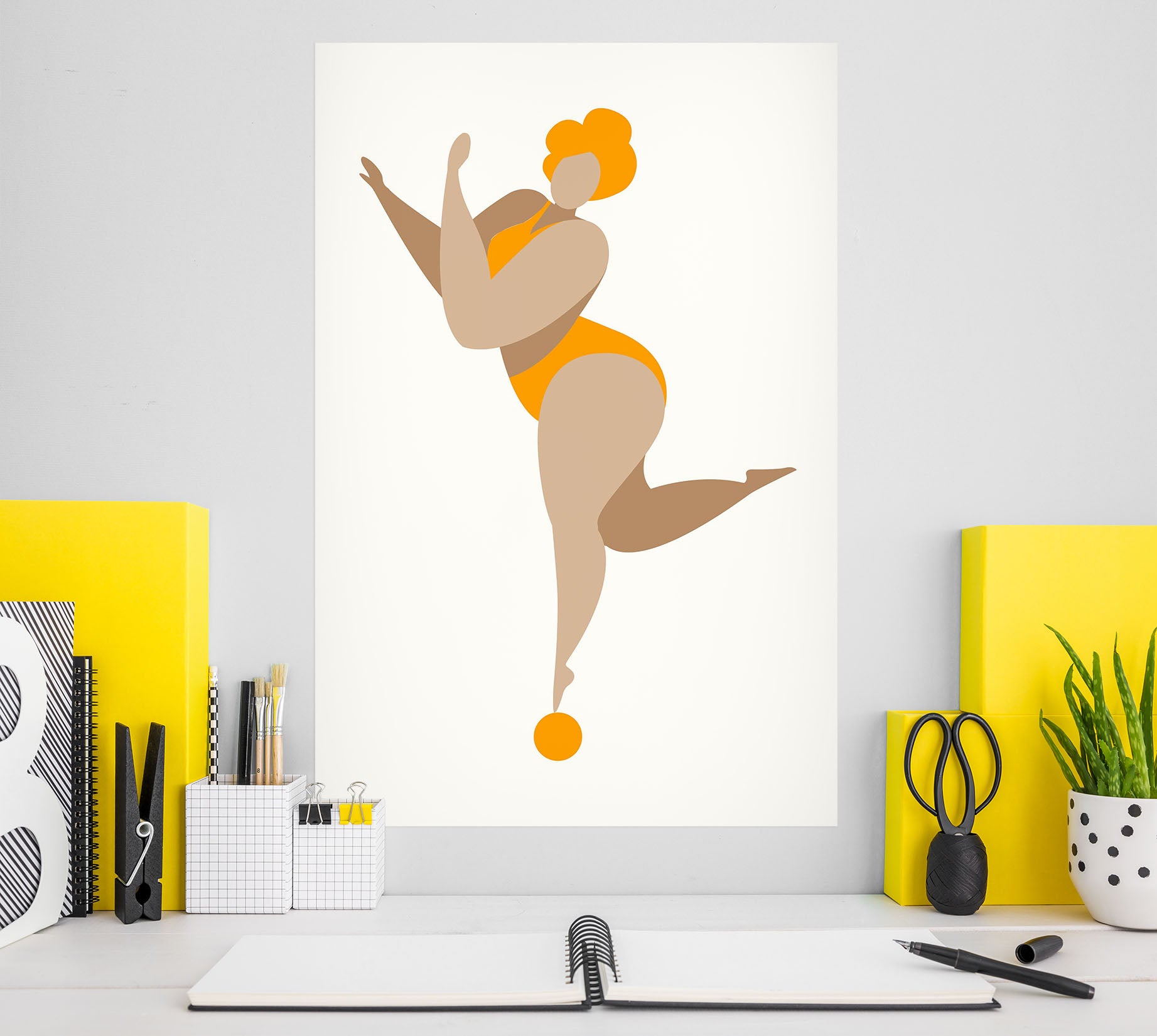 3D Yellow Sportswear 135 Boris Draschoff Wall Sticker