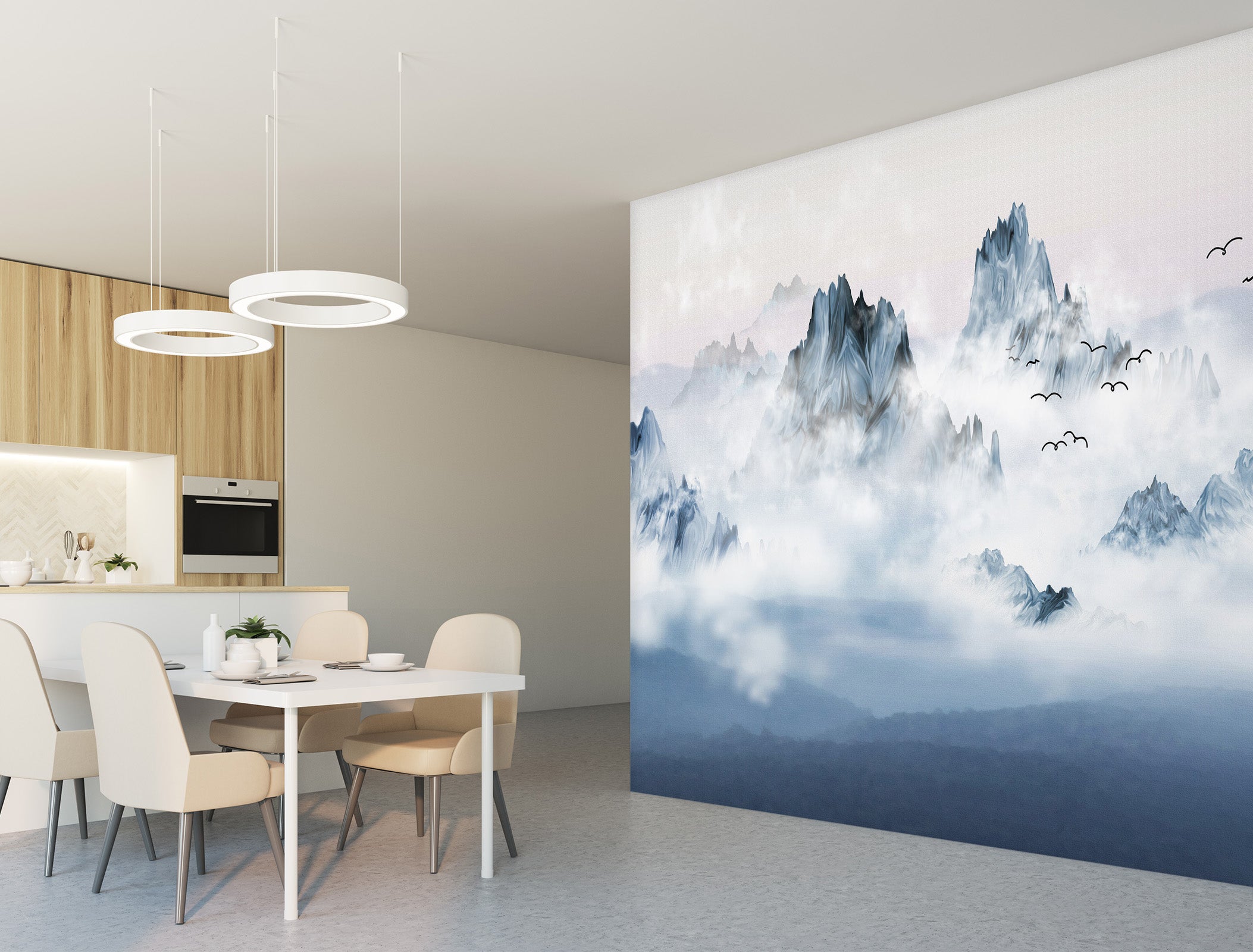 3D Foggy Forest 1412 Wall Murals