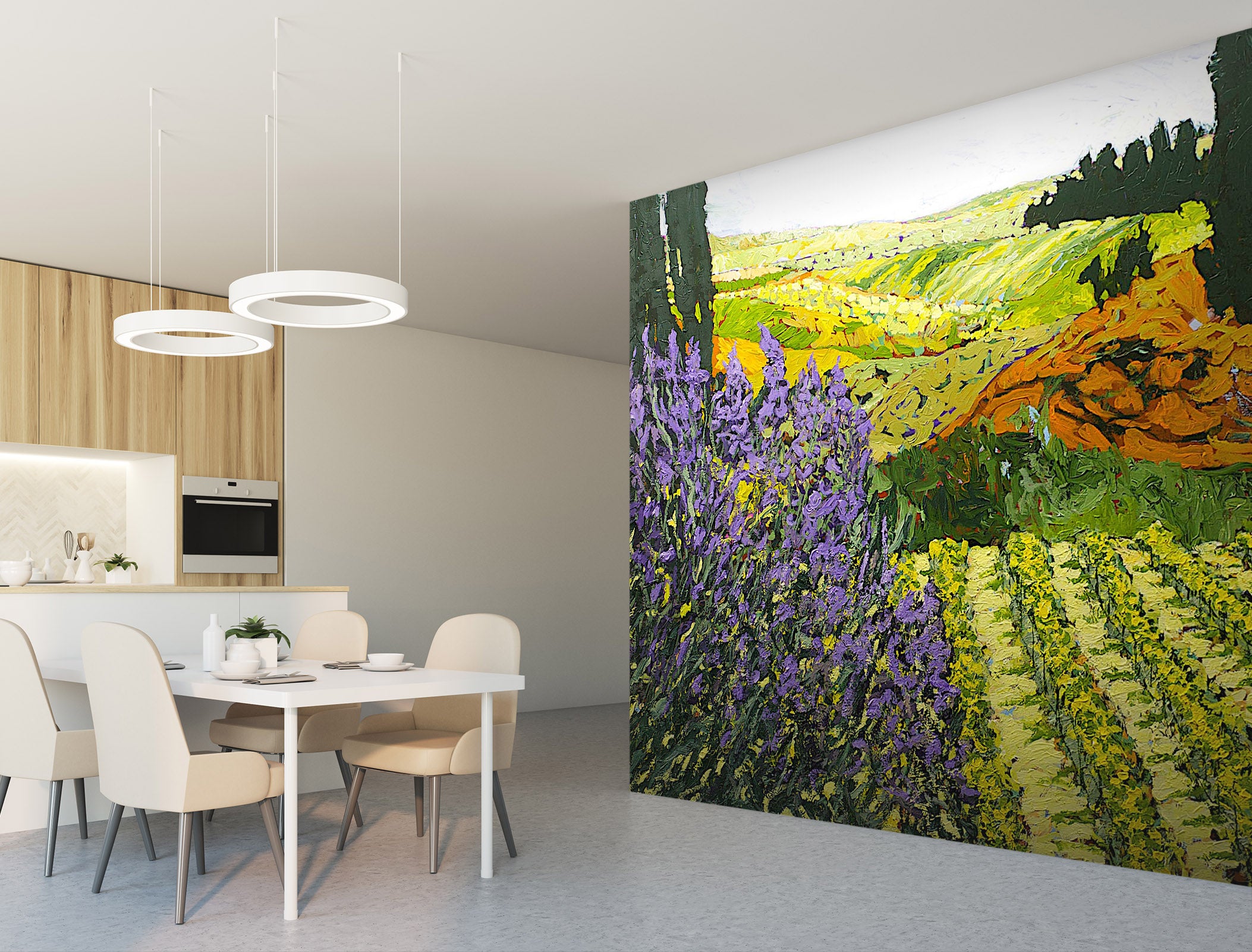 3D Flower Field 120 Allan P. Friedlander Wall Mural Wall Murals