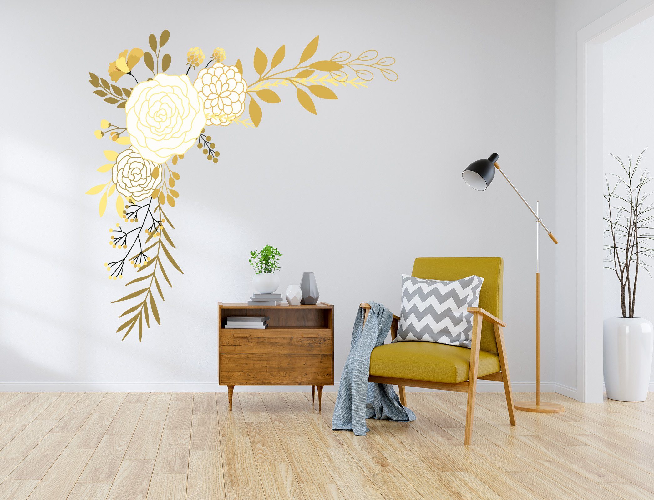 3D Hand Painted Orange Flower 279 Wall Stickers Wallpaper AJ Wallpaper 