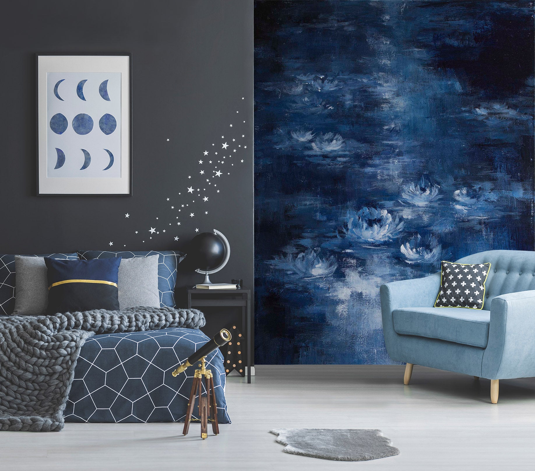 3D Silent Night 1625 Debi Coules Wall Mural Wall Murals