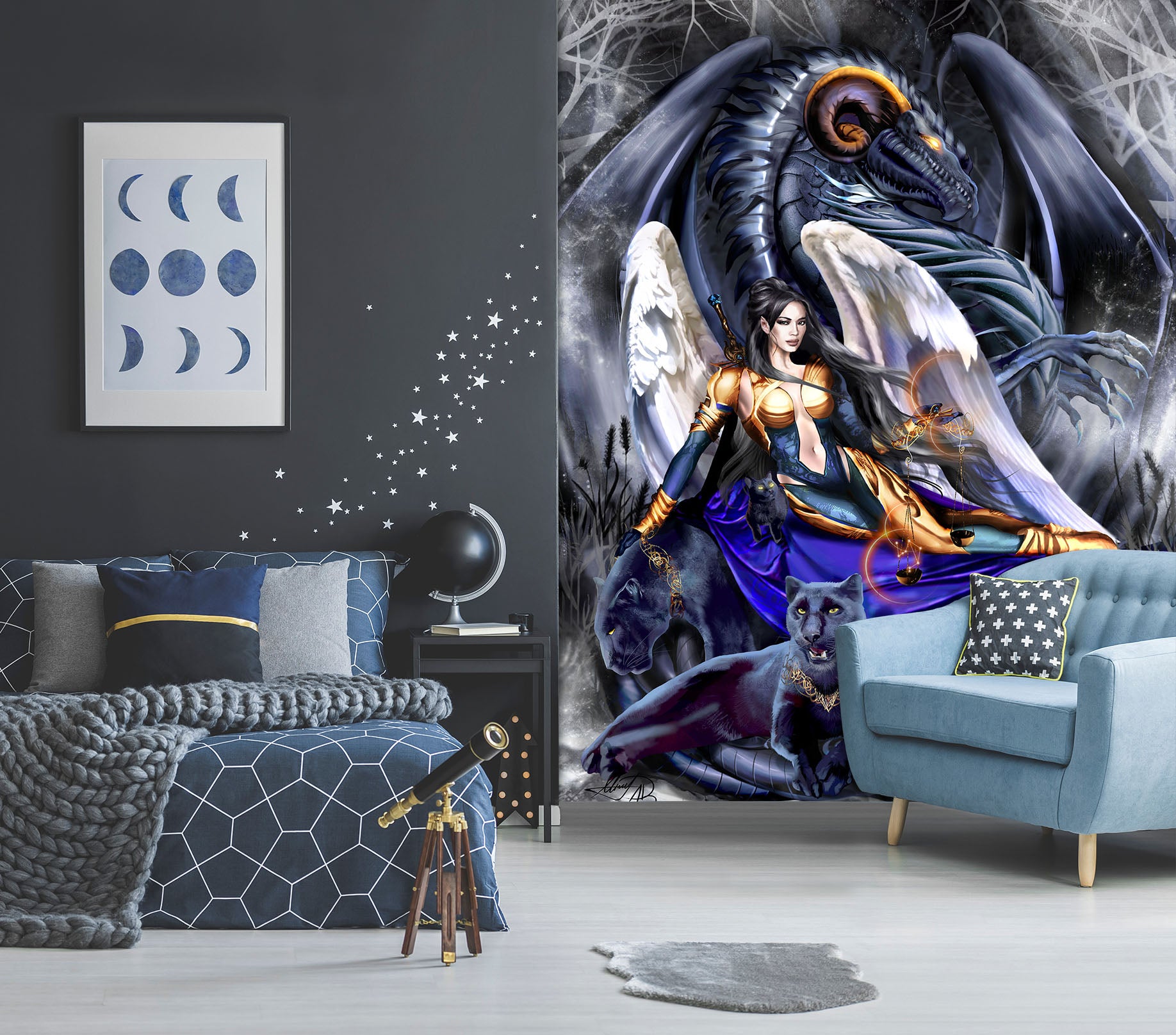 3D Dragon Woman 8147 Ruth Thompson Wall Mural Wall Murals