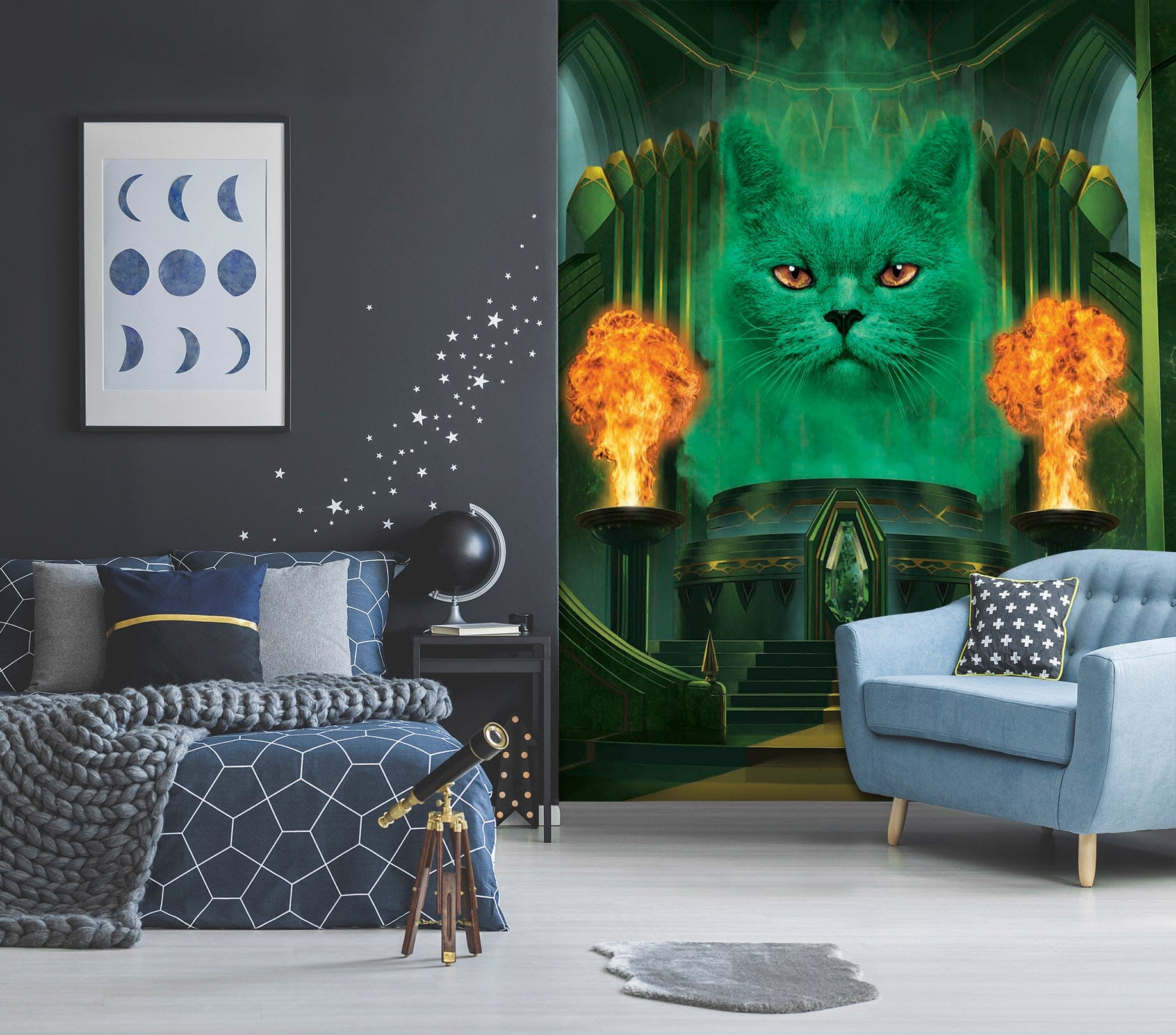 3D Torch Cat 1416 Wall Murals Exclusive Designer Vincent Wallpaper AJ Wallpaper 2 