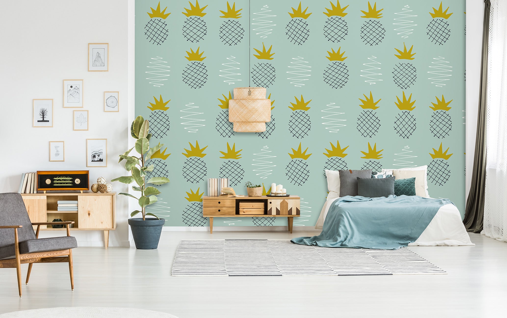 3D Pineapple Pattern 120115 Kashmira Jayaprakash Wall Mural Wall Murals