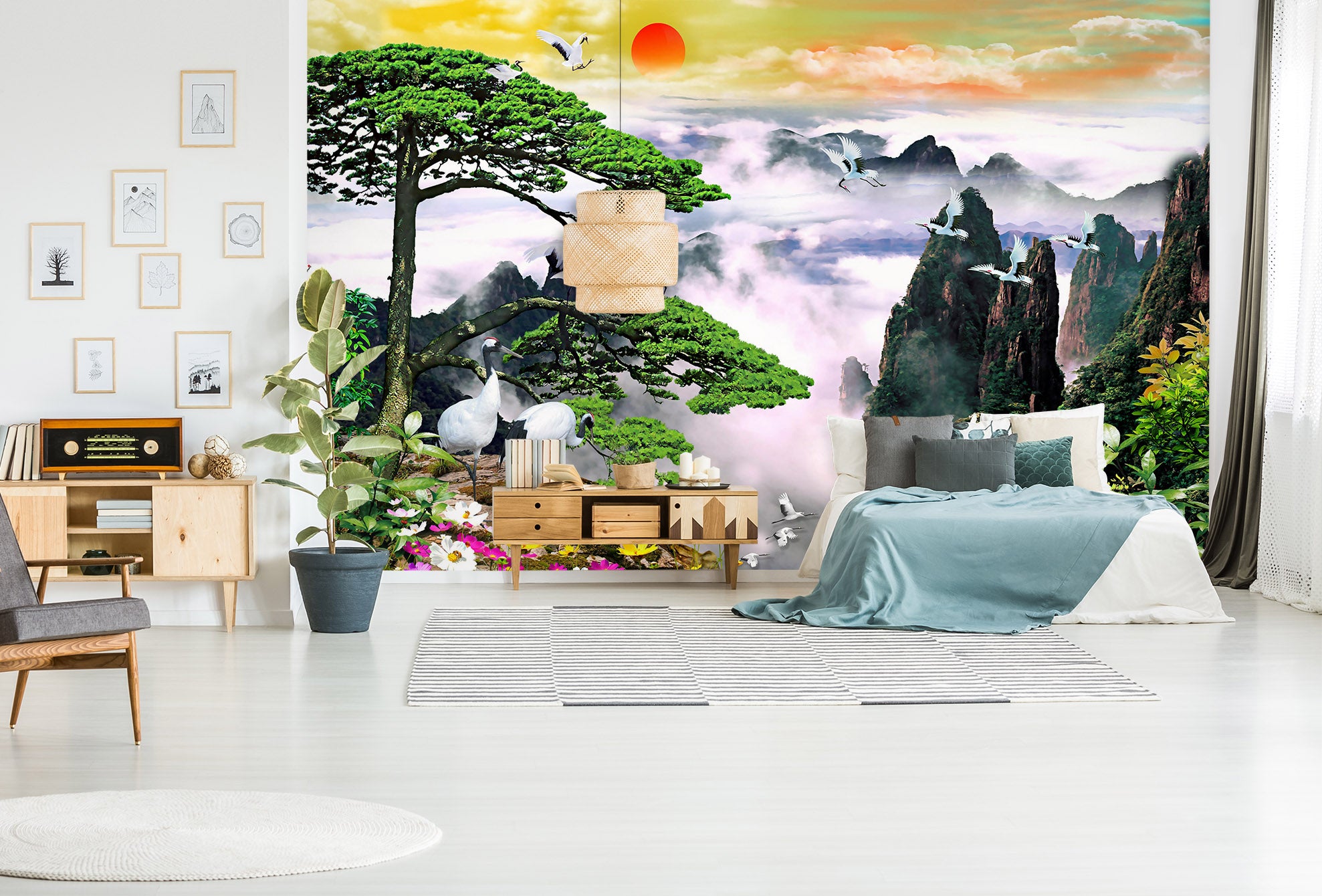 3D Misty Mountains 1461 Wall Murals