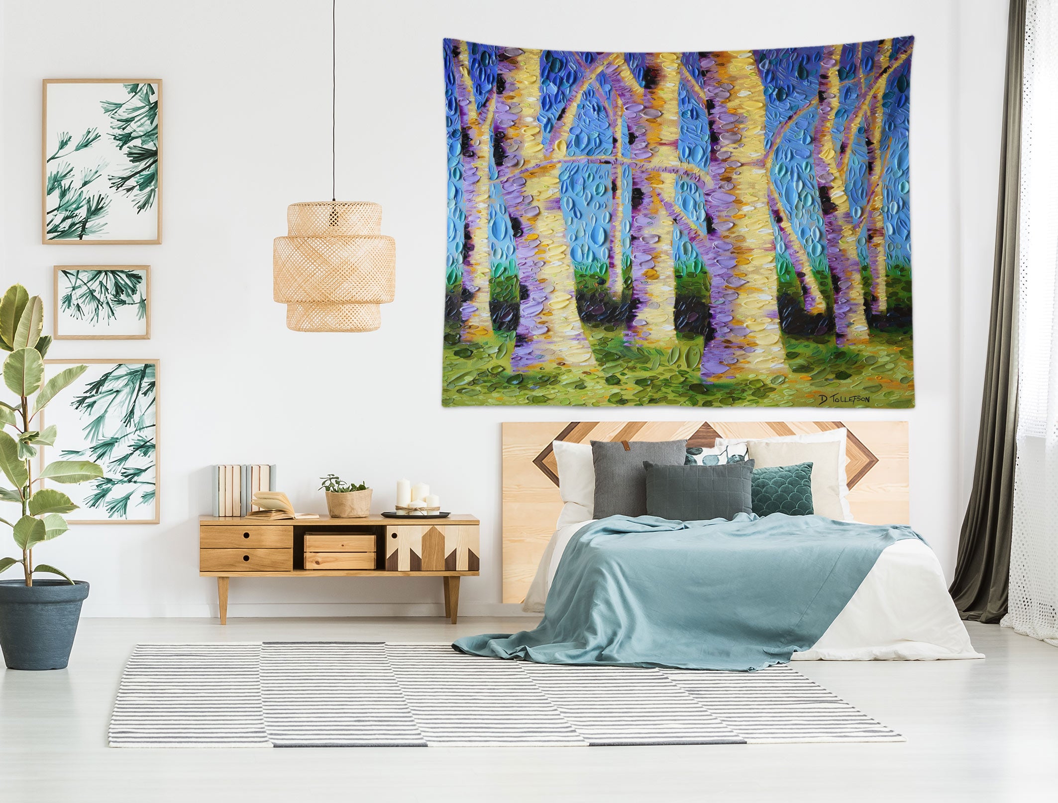 3D Trees 11821 Dena Tollefson Tapestry Hanging Cloth Hang