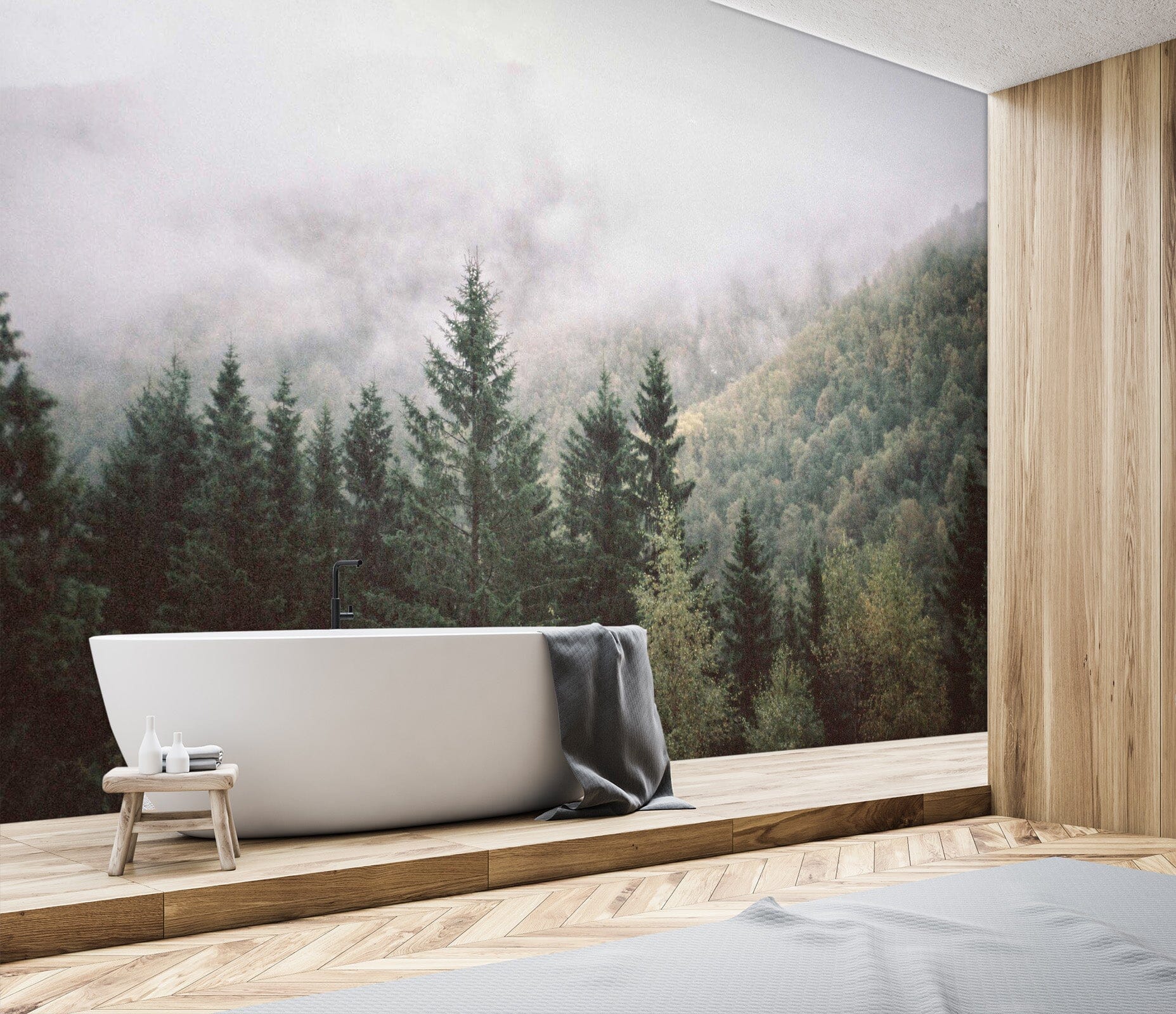 3D Morning Fog Forest 116 Wall Murals Wallpaper AJ Wallpaper 2 