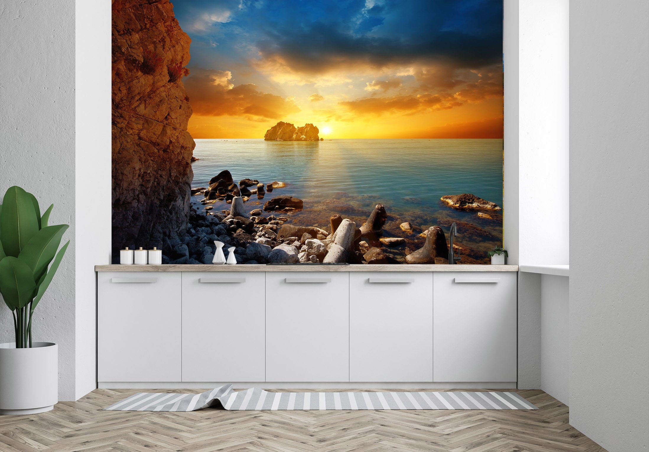 3D Sea Dusk Stones 144 Wall Murals Wallpaper AJ Wallpaper 2 