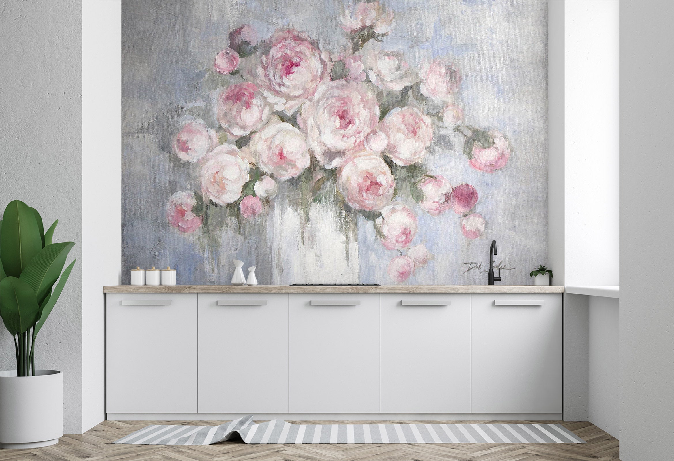 3D Pink Flower Pot 3180 Debi Coules Wall Mural Wall Murals