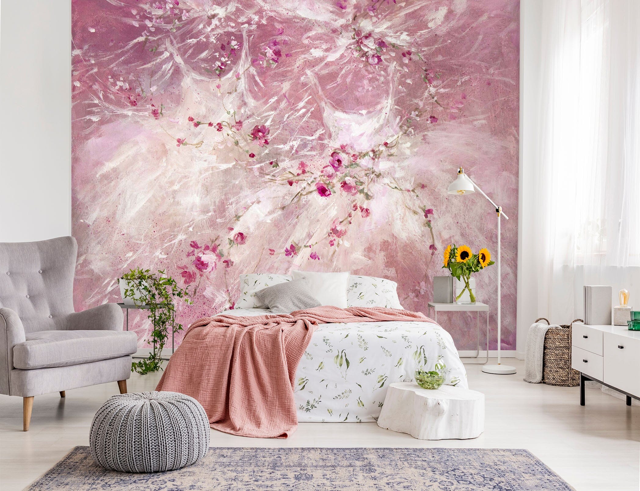 3D Milk Rose 1411 Debi Coules Wall Mural Wall Murals Wallpaper AJ Wallpaper 2 