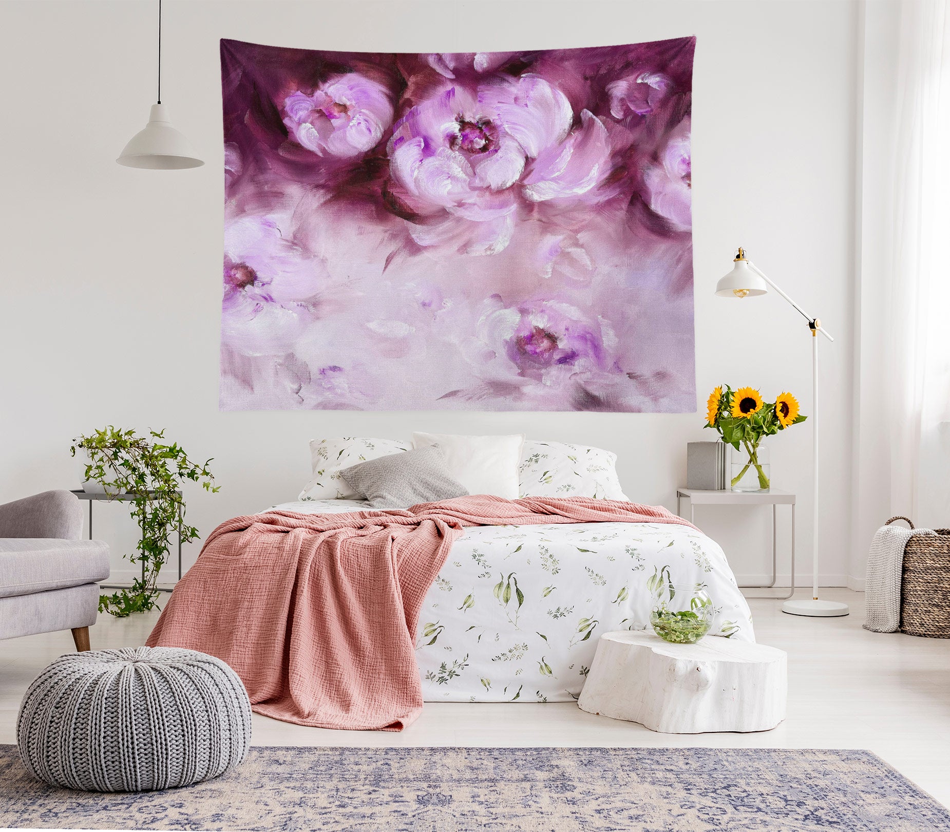 3D Purple Flowers 3452 Skromova Marina Tapestry Hanging Cloth Hang