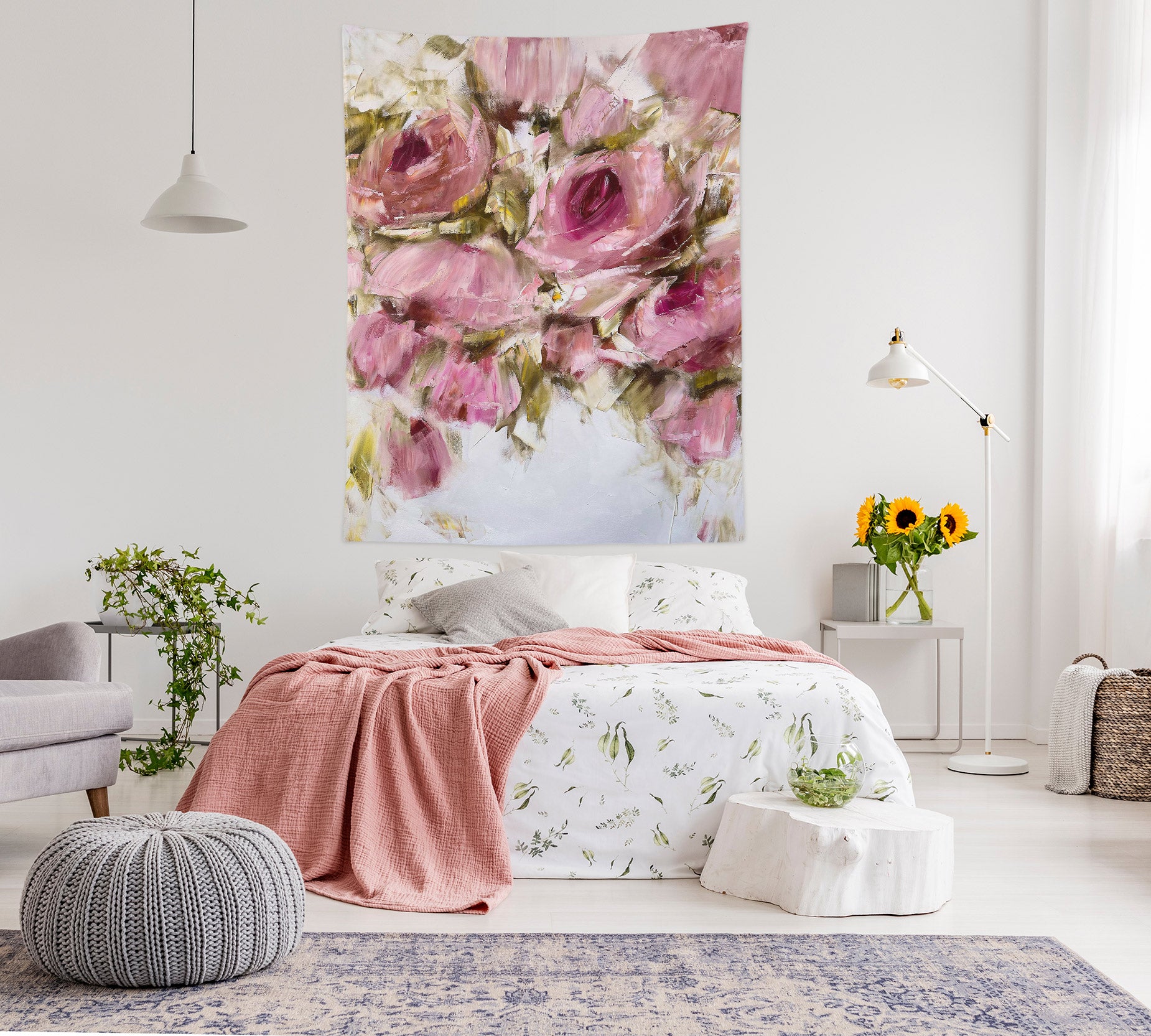 3D Pink Rose 3471 Skromova Marina Tapestry Hanging Cloth Hang