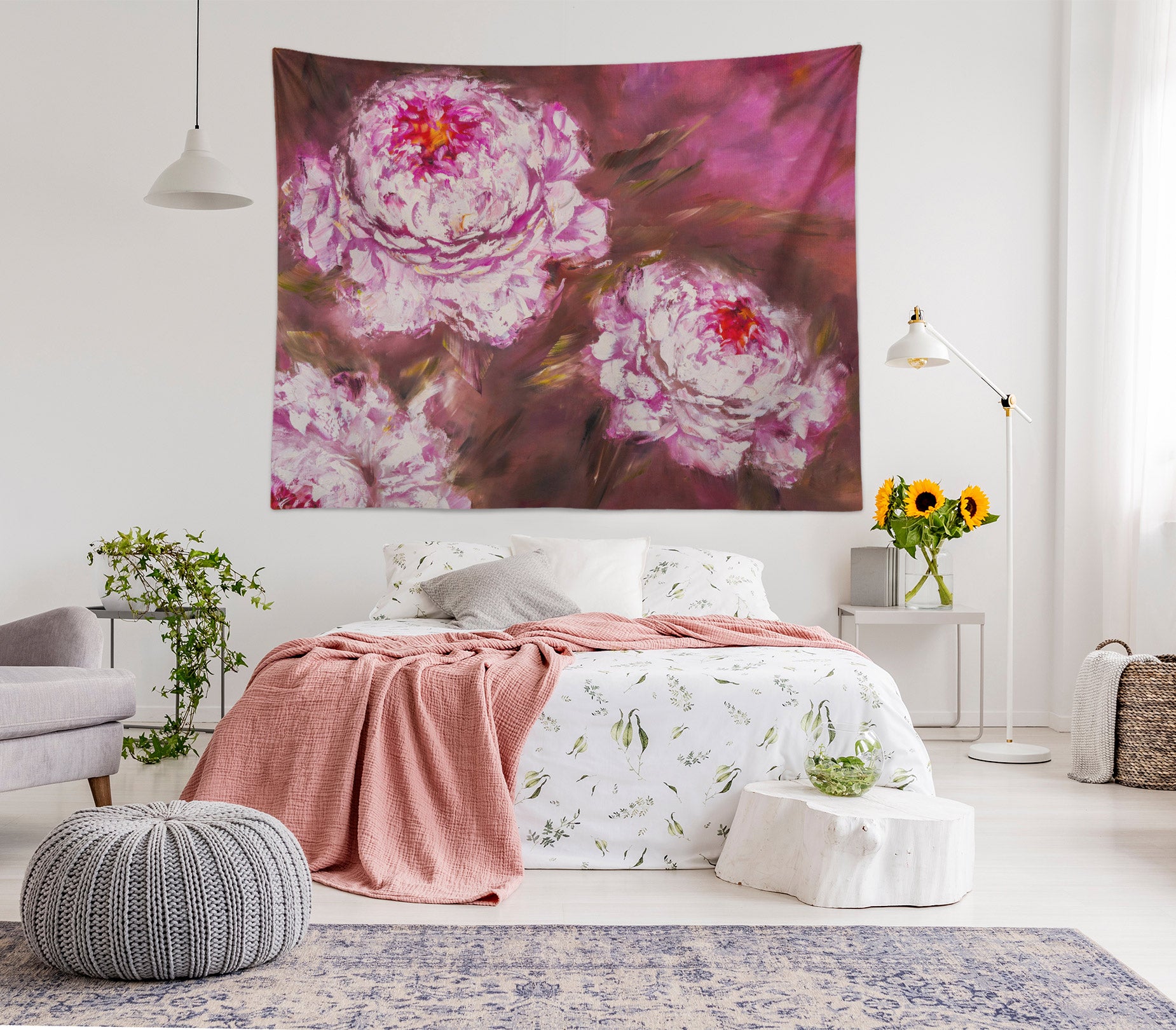 3D Pink Peony 3417 Skromova Marina Tapestry Hanging Cloth Hang