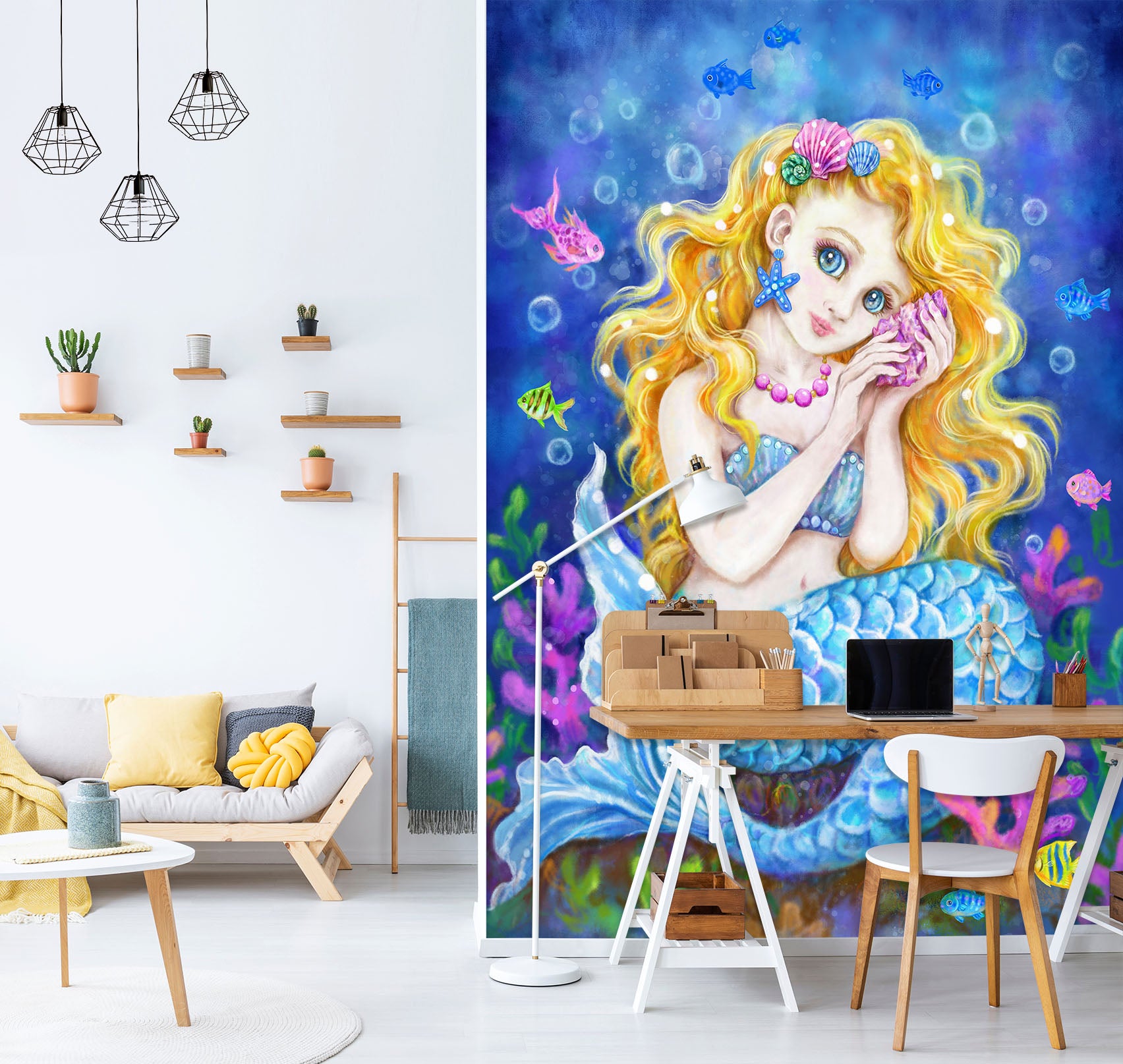 3D Mermaid Bubble 5560 Kayomi Harai Wall Mural Wall Murals