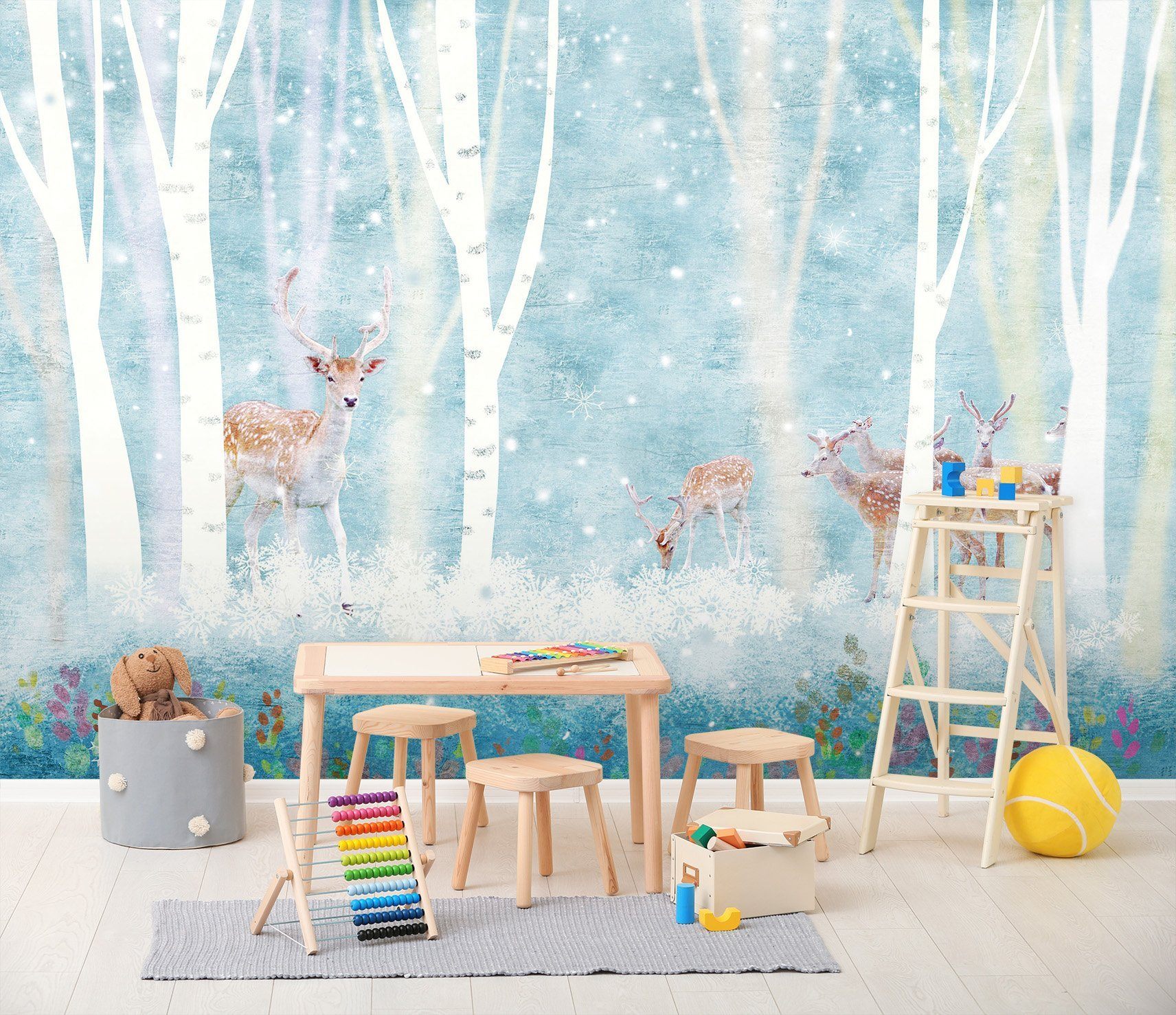 3D Cartoon deer in the forest 25 Wall Murals Wallpaper AJ Wallpaper 2 